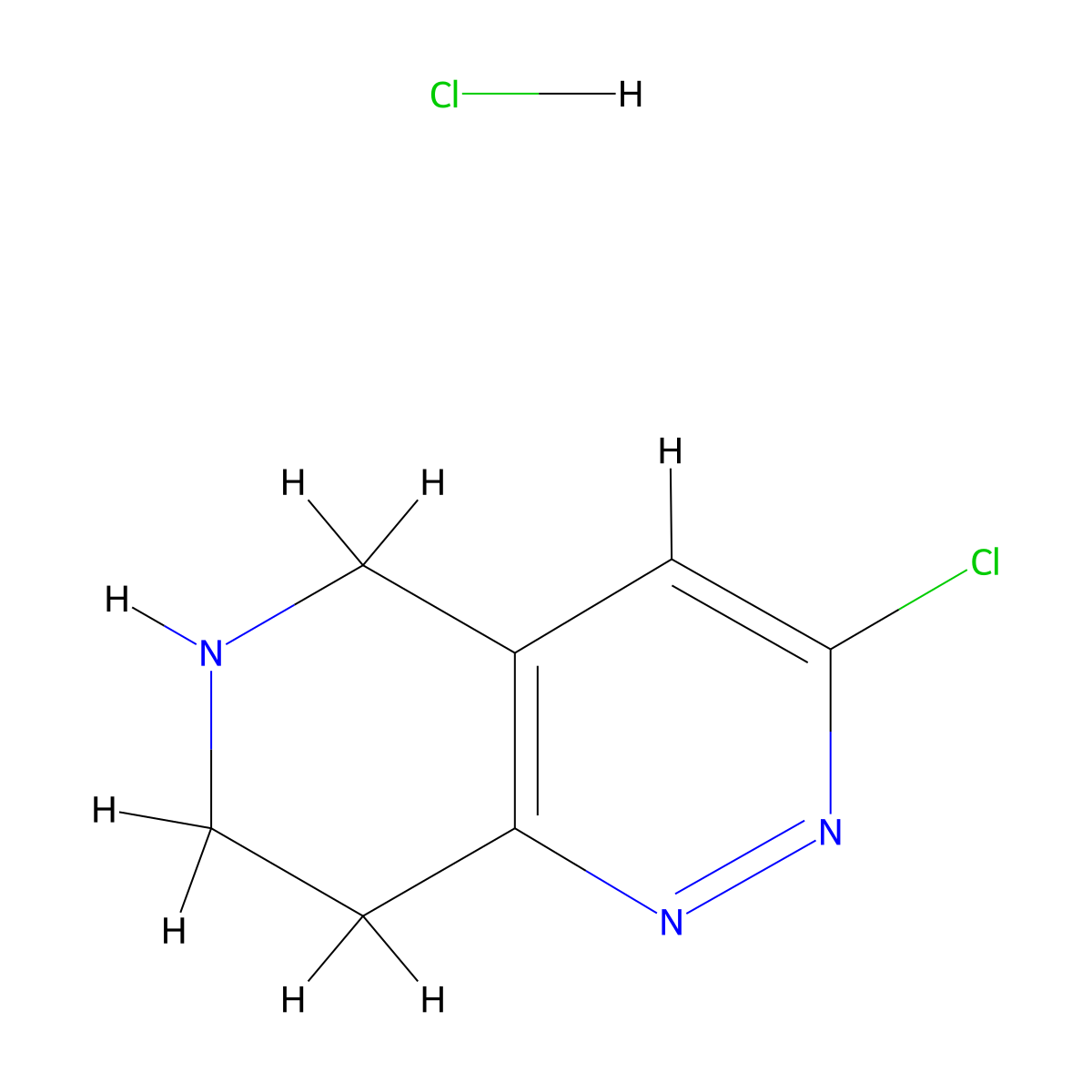 3-Chloro-5,6,7,8-tetrahydropyrido[4,3-c]pyridazine hydrochloride molecular structure, CAS 1314770-27-8