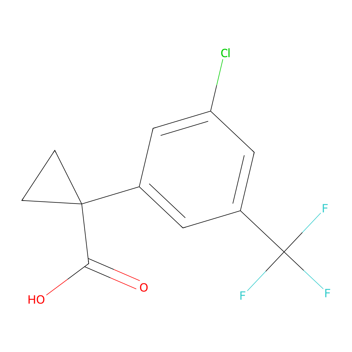 1-[3-Chloro-5-(trifluoromethyl)phenyl]cyclopropanecarboxylic Acid molecular structure, CAS 1314770-57-4