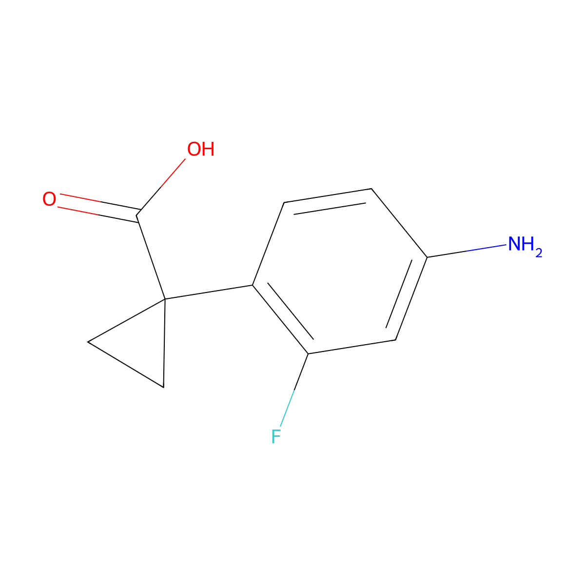 1-(4-Amino-2-fluorophenyl)cyclopropane-1-carboxylic acid molecular structure, CAS 1314770-92-7