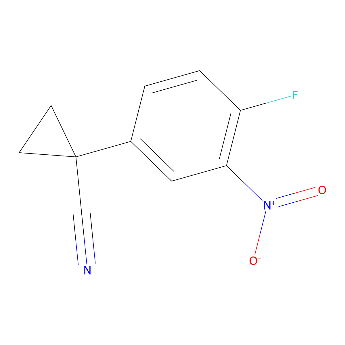 1-(4-Fluoro-3-nitrophenyl)cyclopropane-1-carbonitrile molecular structure, CAS 1314772-07-0