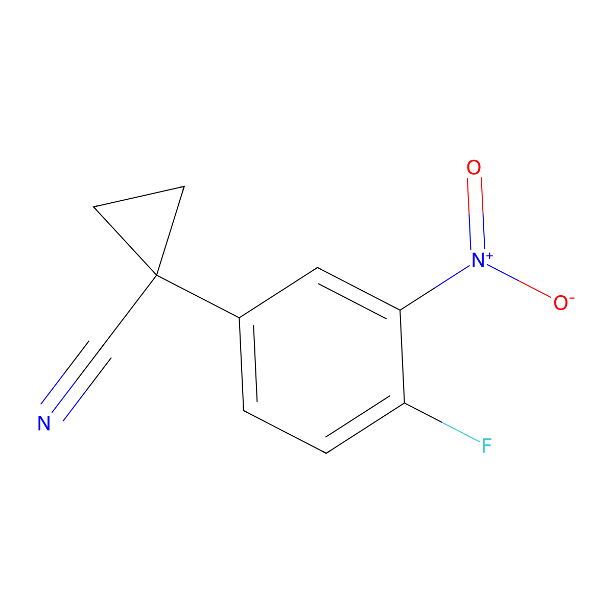 1-(4-Fluoro-3-nitrophenyl)cyclopropane-1-carbonitrile molecular structure, CAS 1314772-07-0