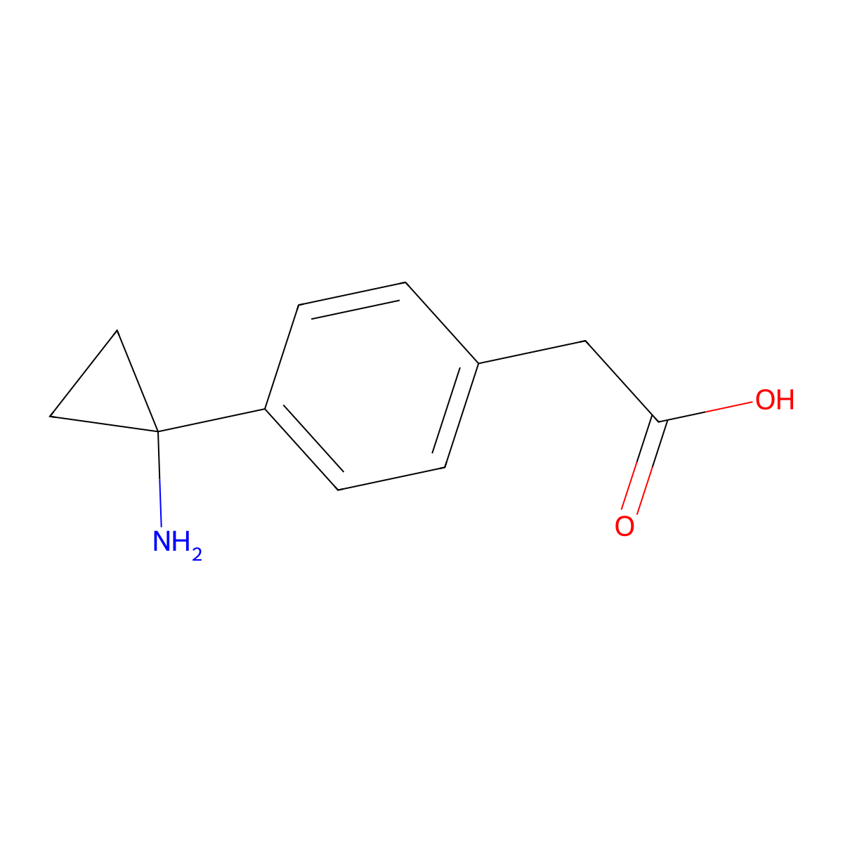 2-[4-(1-Aminocyclopropyl)phenyl]acetic acid molecular structure, CAS 1314772-36-5