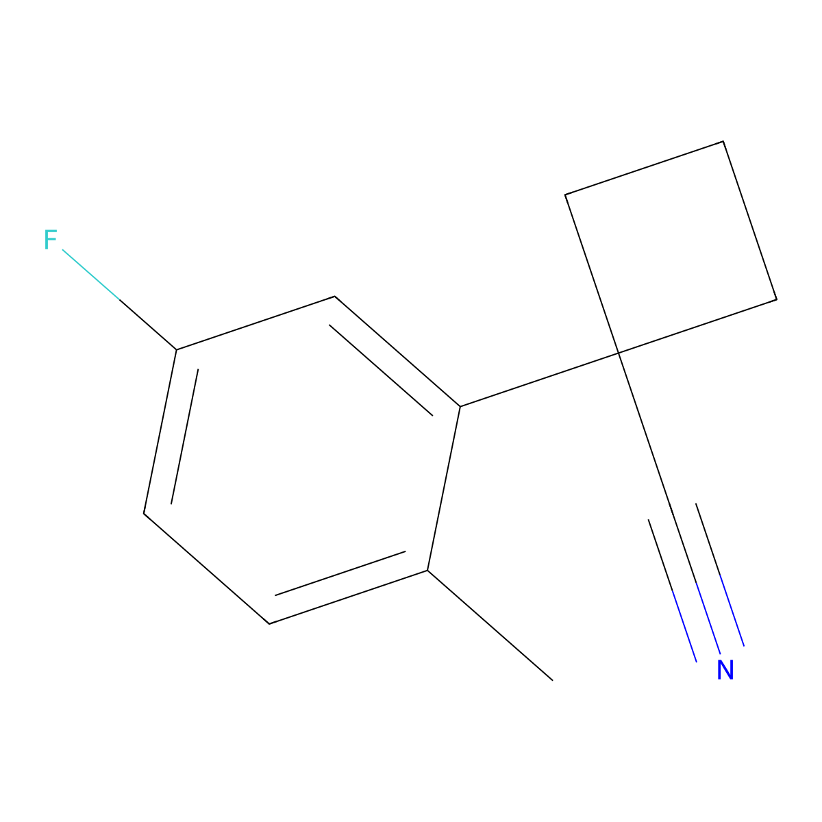 1-(5-Fluoro-2-methylphenyl)cyclobutanecarbonitrile molecular structure, CAS 1314772-57-0