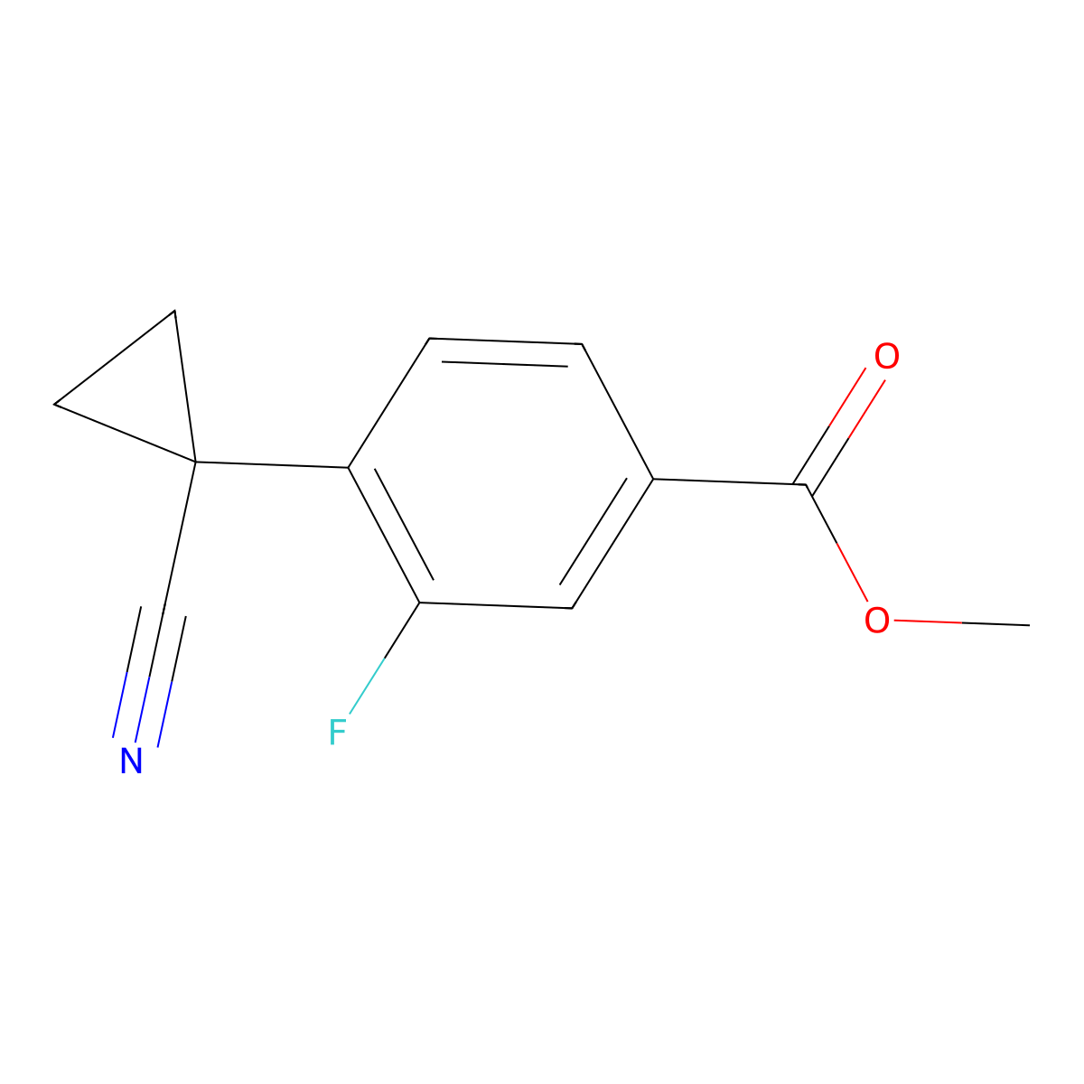 Methyl 4-(1-cyanocyclopropyl)-3-fluorobenzoate molecular structure, CAS 1314772-98-9