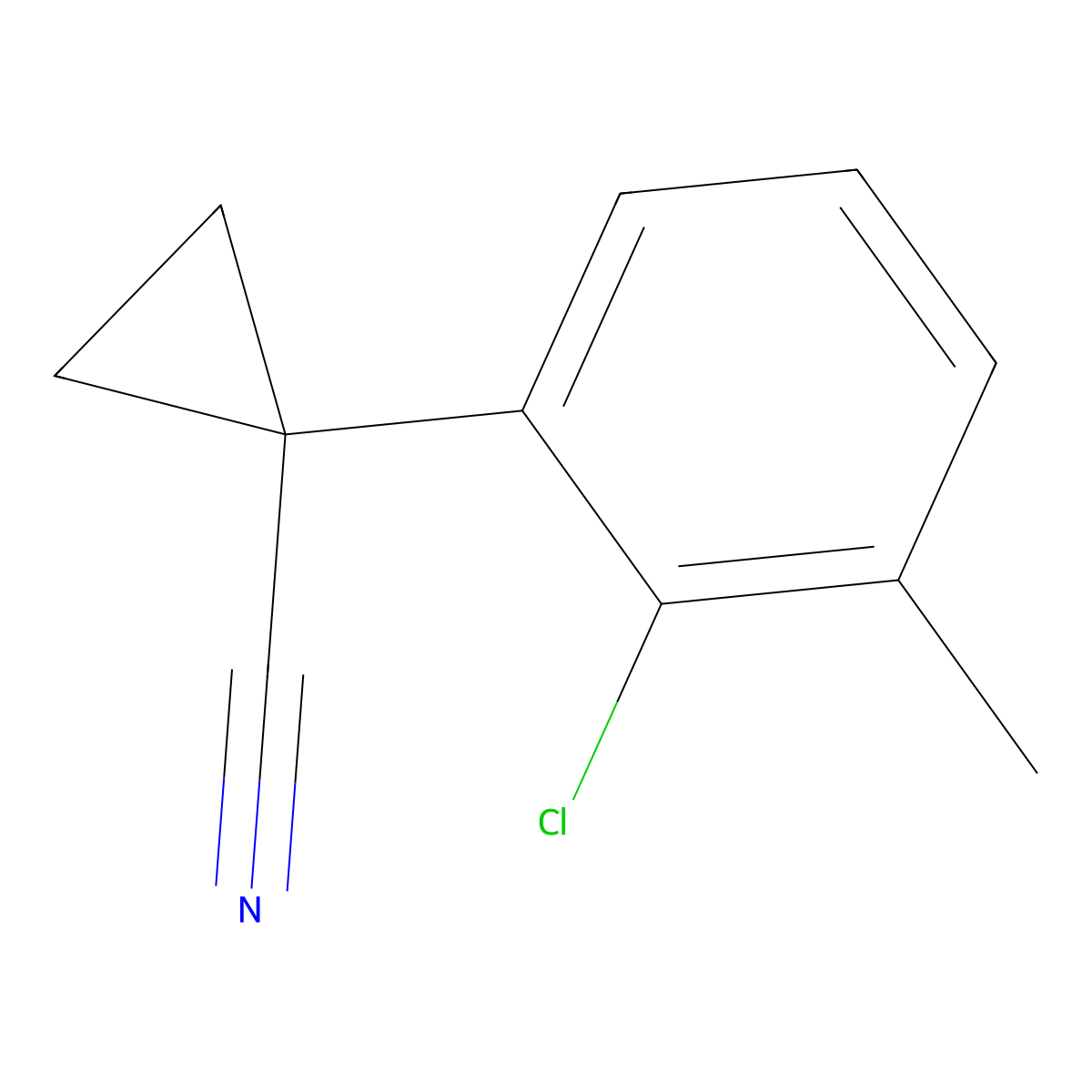 1-(2-Chloro-3-methylphenyl)cyclopropane-1-carbonitrile molecular structure, CAS 1314773-38-0
