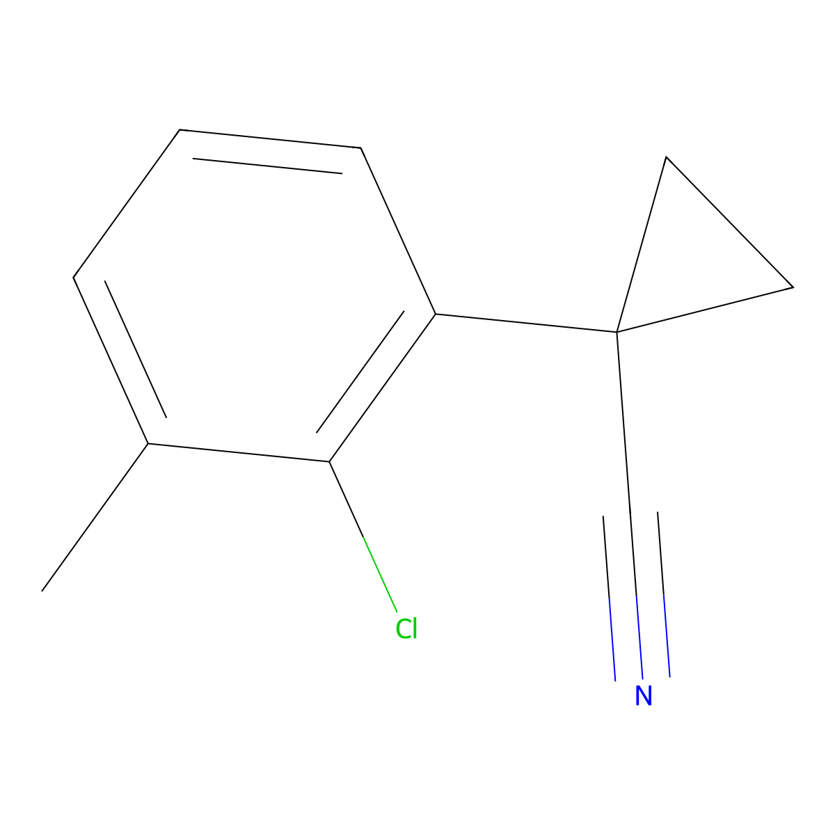 1-(2-Chloro-3-methylphenyl)cyclopropane-1-carbonitrile molecular structure, CAS 1314773-38-0
