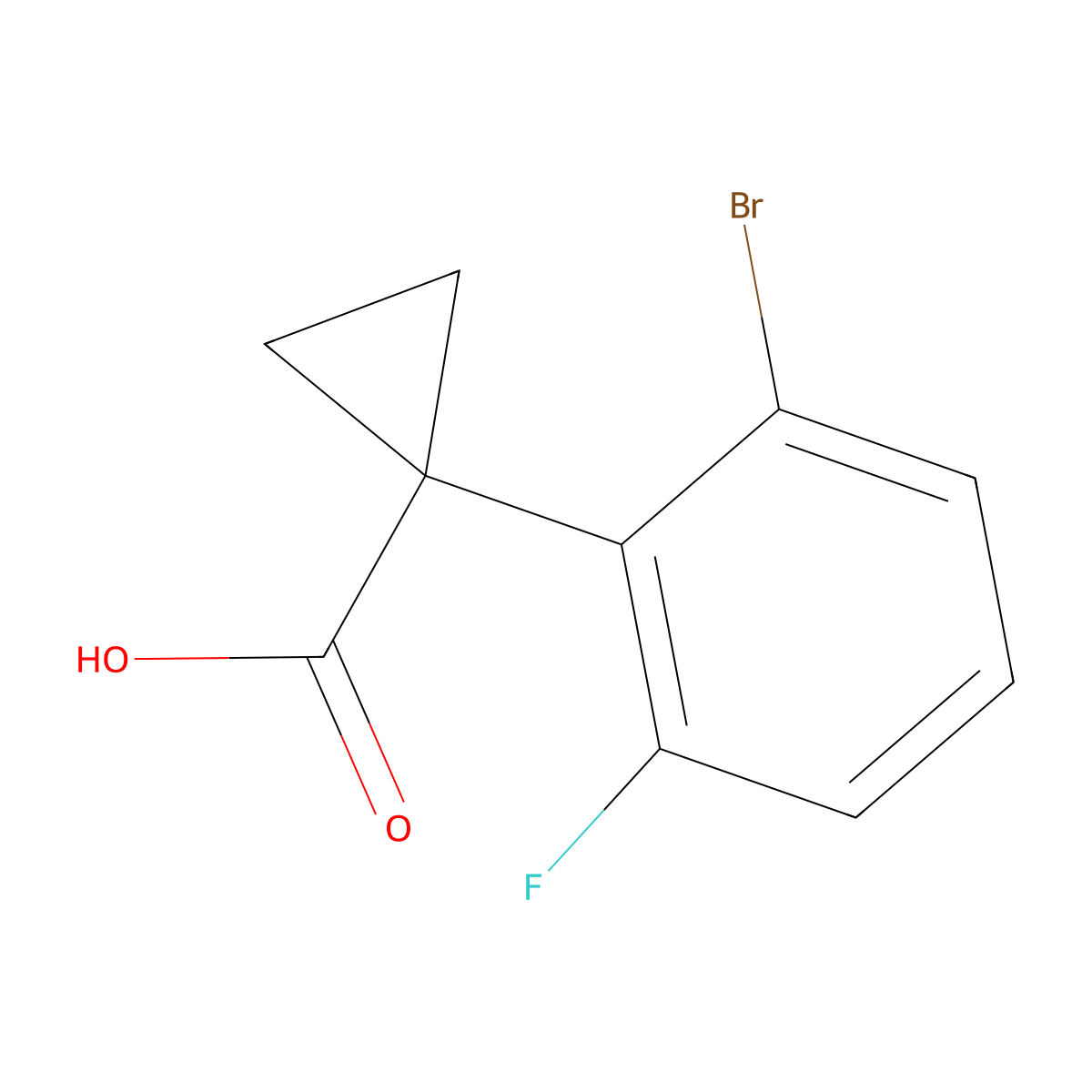 1-(2-Bromo-6-fluorophenyl)cyclopropane-1-carboxylic acid molecular structure, CAS 1314773-93-7