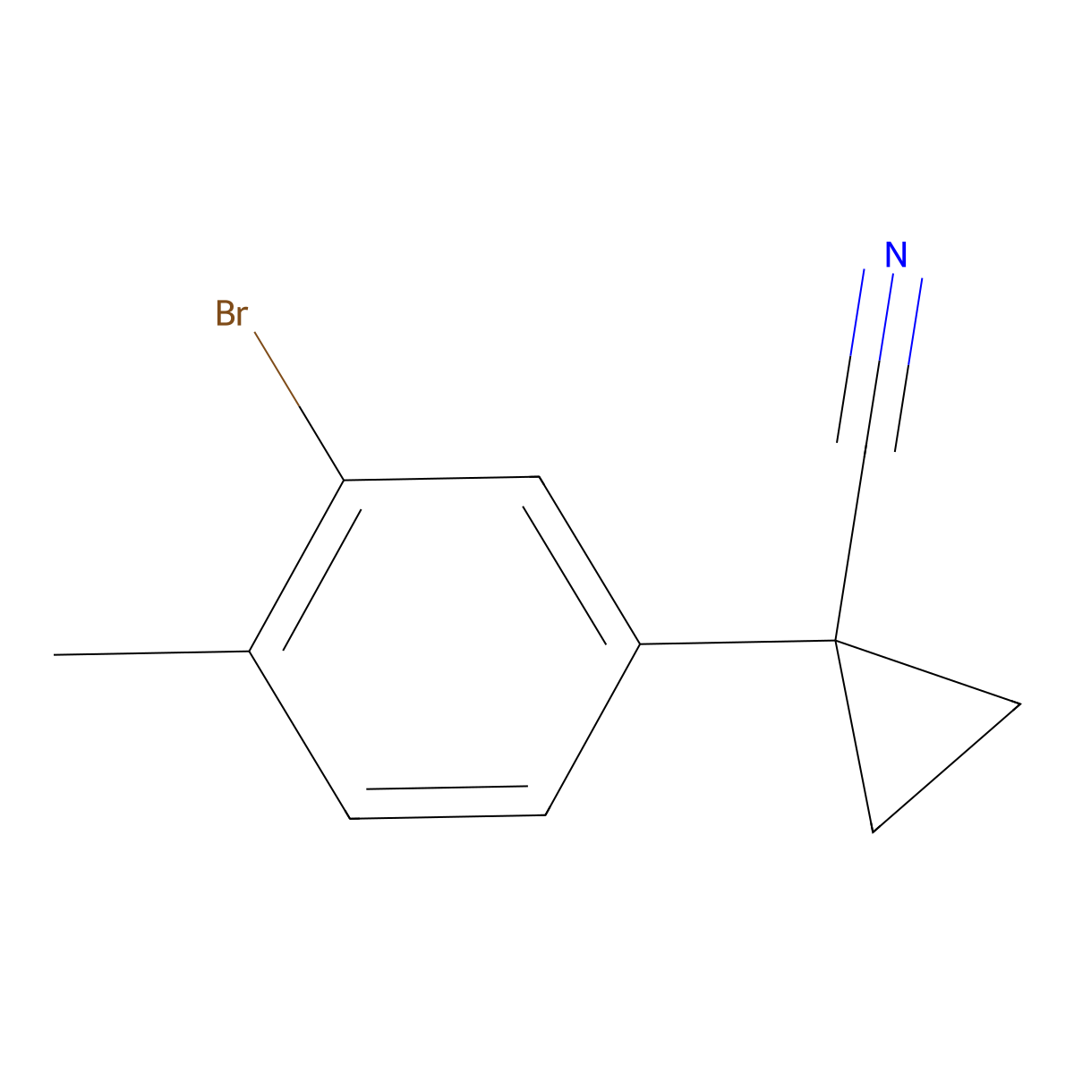 1-(3-Bromo-4-methylphenyl)cyclopropane-1-carbonitrile molecular structure, CAS 1314774-15-6
