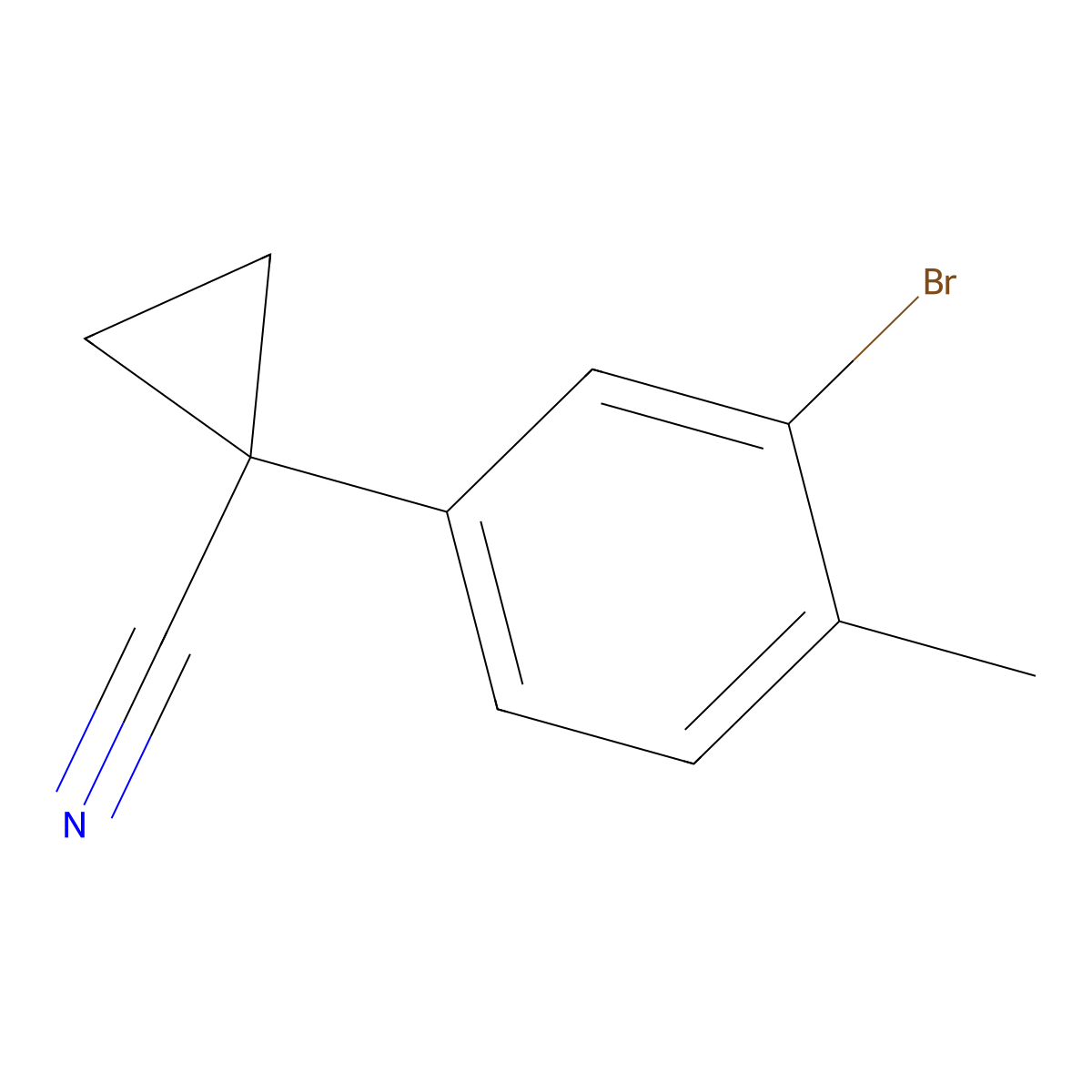1-(3-Bromo-4-methylphenyl)cyclopropane-1-carbonitrile molecular structure, CAS 1314774-15-6