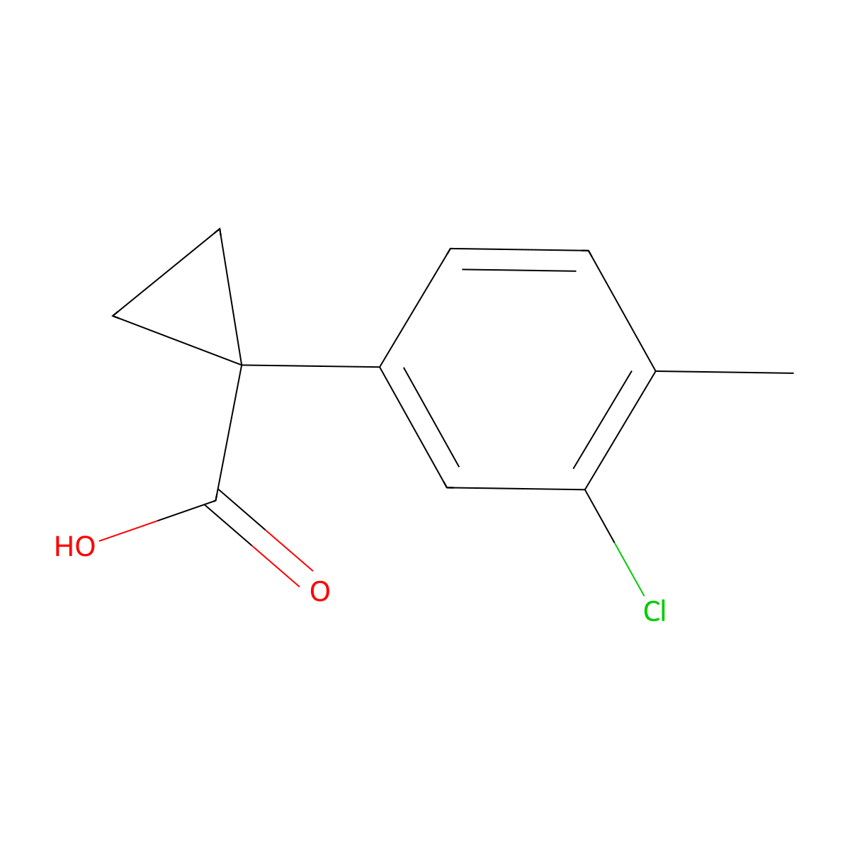 1-(3-Chloro-4-methylphenyl)cyclopropane-1-carboxylic acid molecular structure, CAS 1314775-12-6