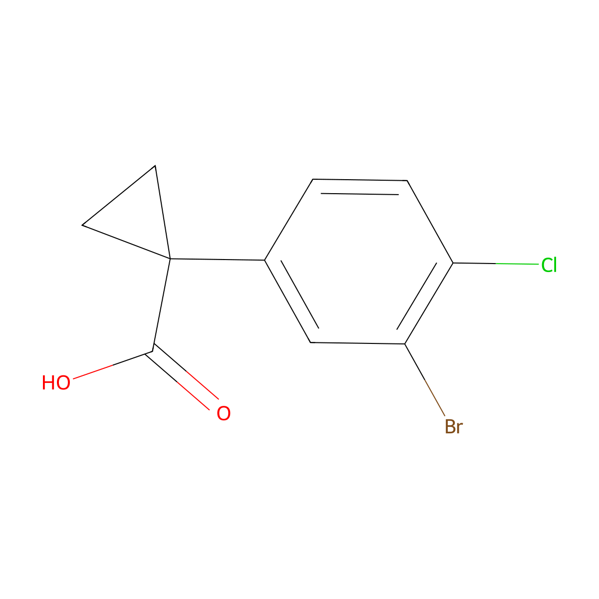 1-(3-Bromo-4-chlorophenyl)cyclopropane-1-carboxylic acid molecular structure, CAS 1314775-36-4
