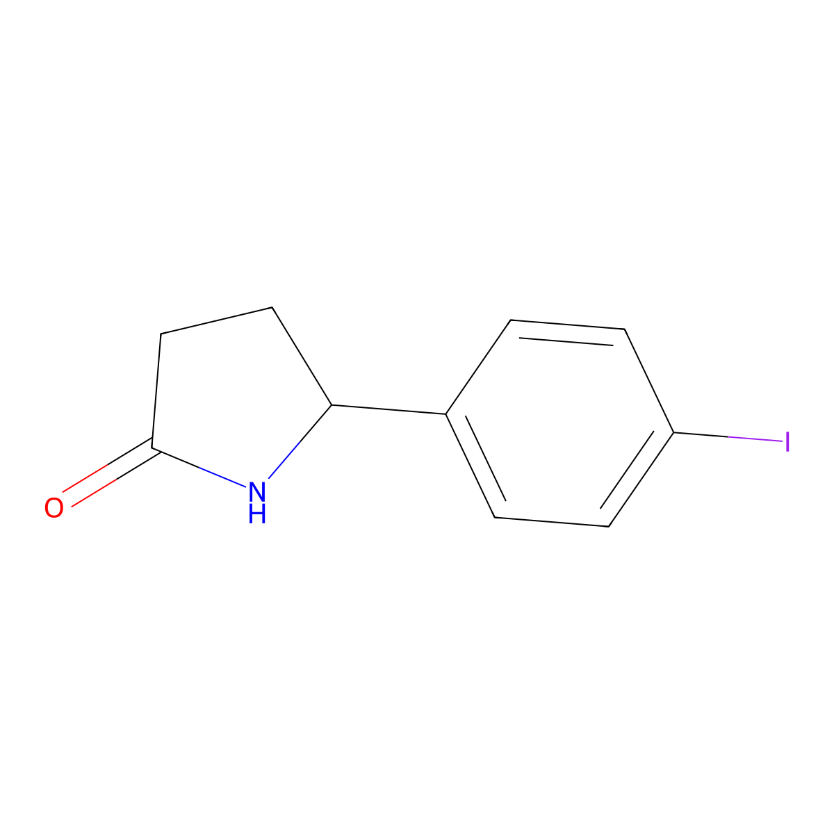 5-(4-Iodophenyl)pyrrolidin-2-one molecular structure, CAS 1314775-79-5