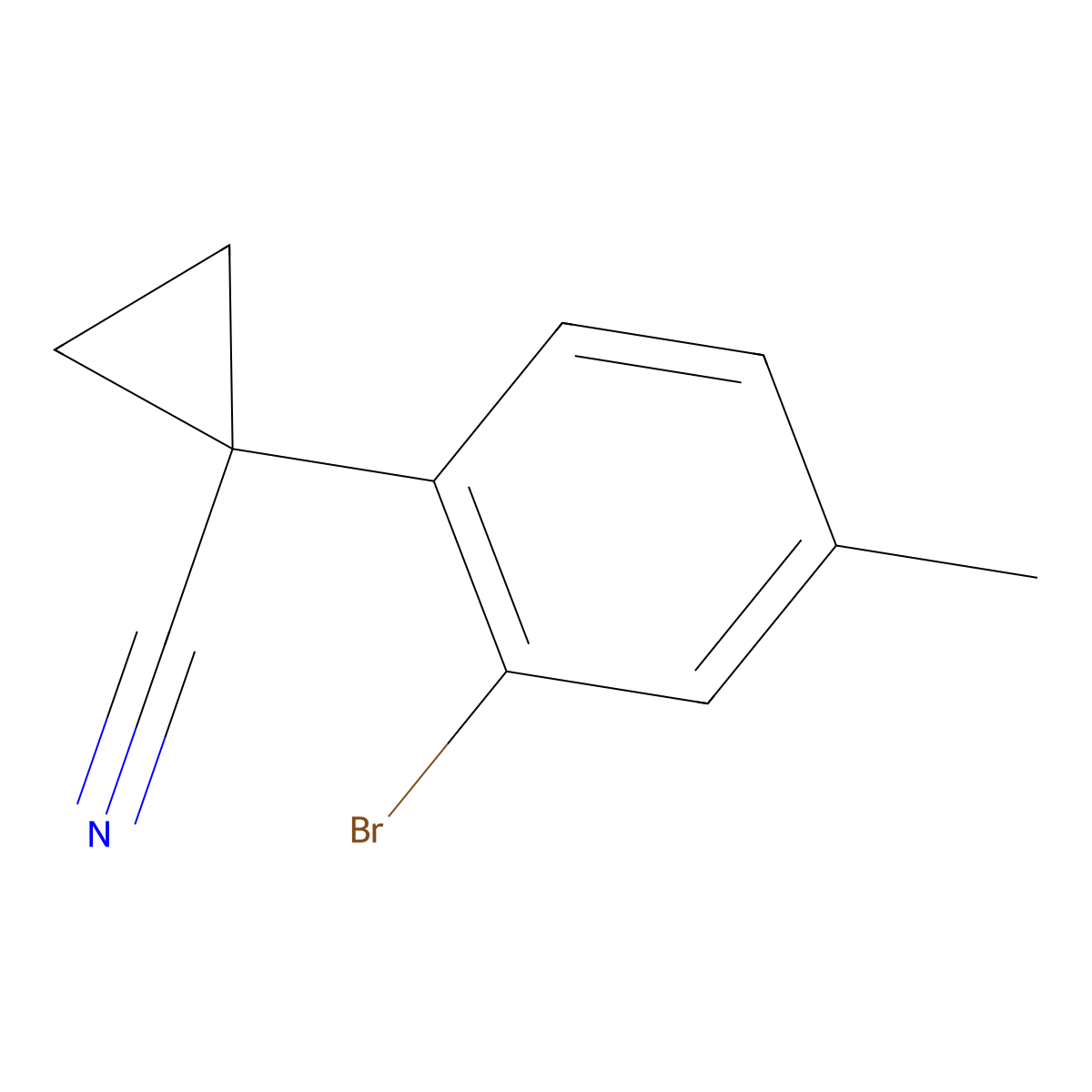 1-(2-Bromo-4-methylphenyl)cyclopropane-1-carbonitrile molecular structure, CAS 1314778-83-0