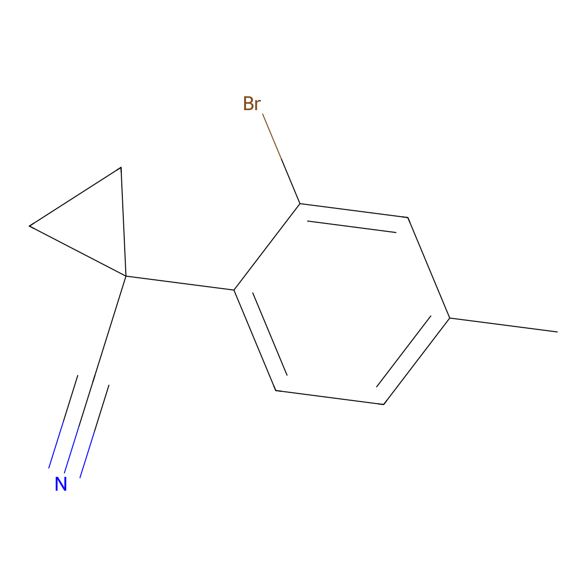 1-(2-Bromo-4-methylphenyl)cyclopropane-1-carbonitrile molecular structure, CAS 1314778-83-0