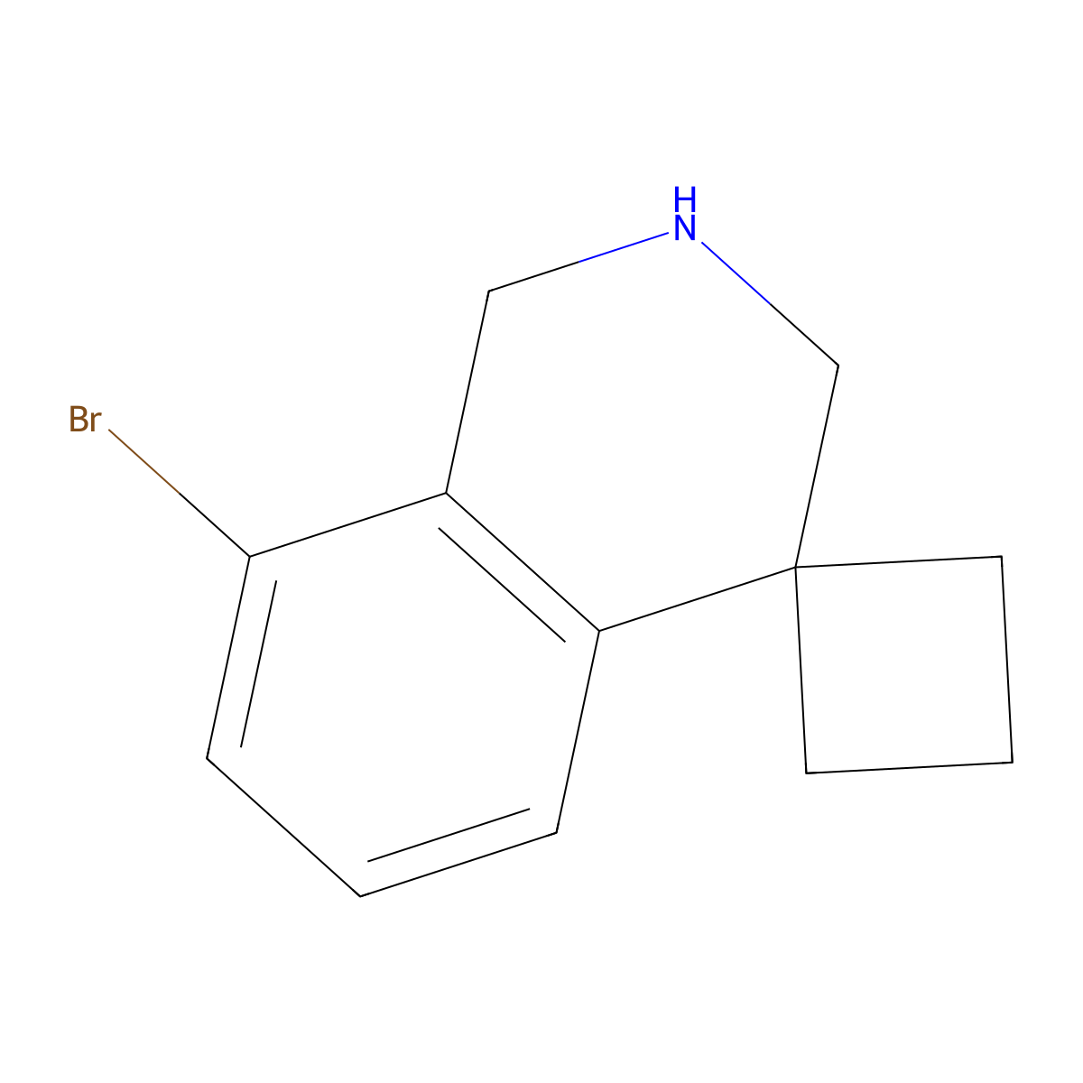 8'-bromo-2',3'-dihydro-1'H-spiro[cyclobutane-1,4'-isoquinoline] molecular structure, CAS 1314779-45-7