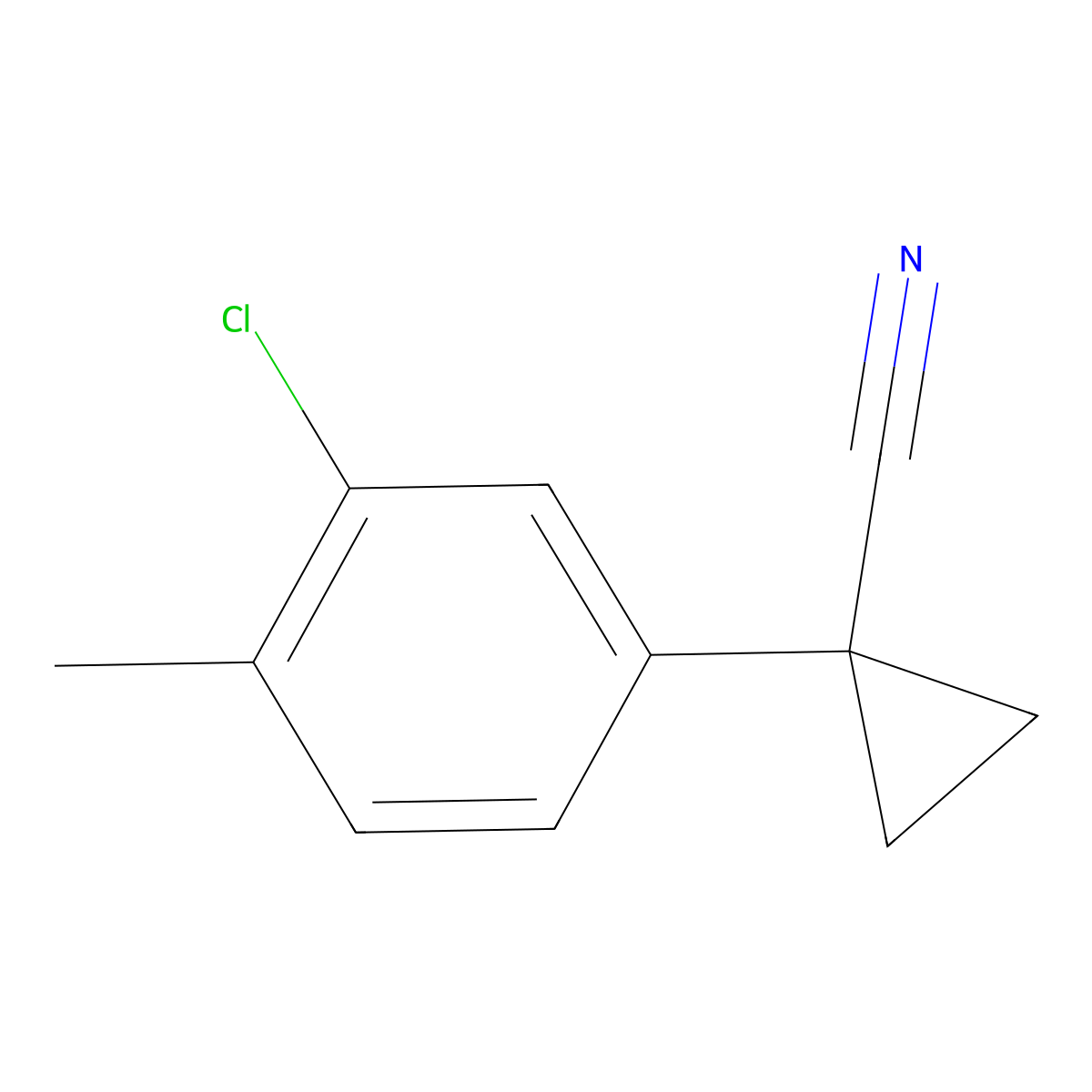 1-(3-Chloro-4-methylphenyl)cyclopropane-1-carbonitrile molecular structure, CAS 1314779-76-4