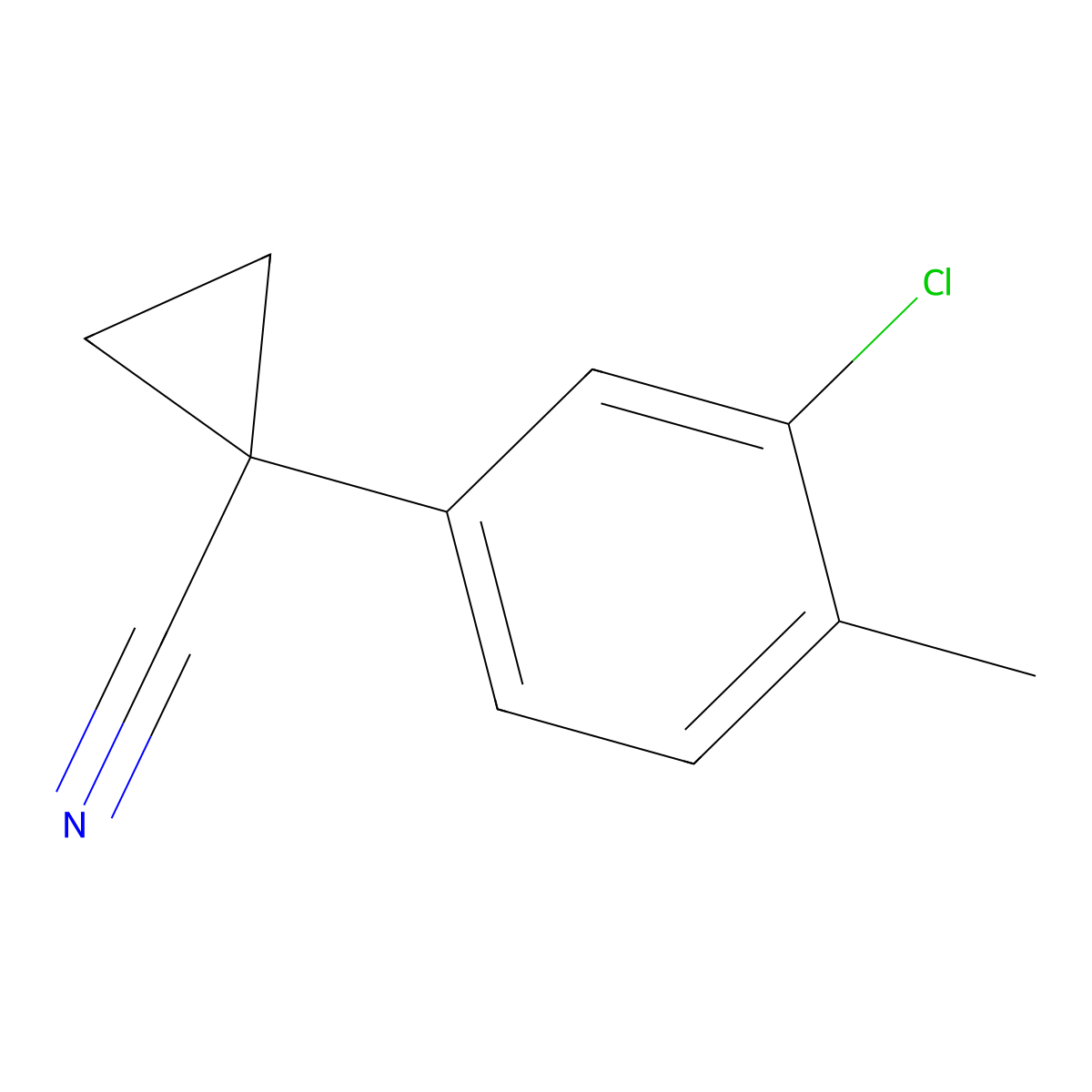 1-(3-Chloro-4-methylphenyl)cyclopropane-1-carbonitrile molecular structure, CAS 1314779-76-4