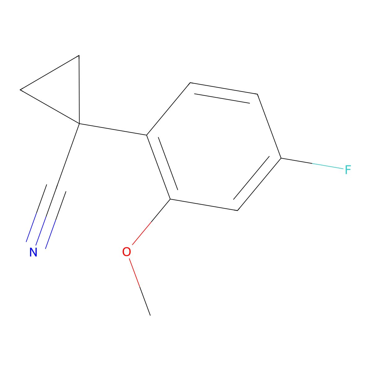 1-(4-Fluoro-2-methoxyphenyl)cyclopropane-1-carbonitrile molecular structure, CAS 1314779-91-3