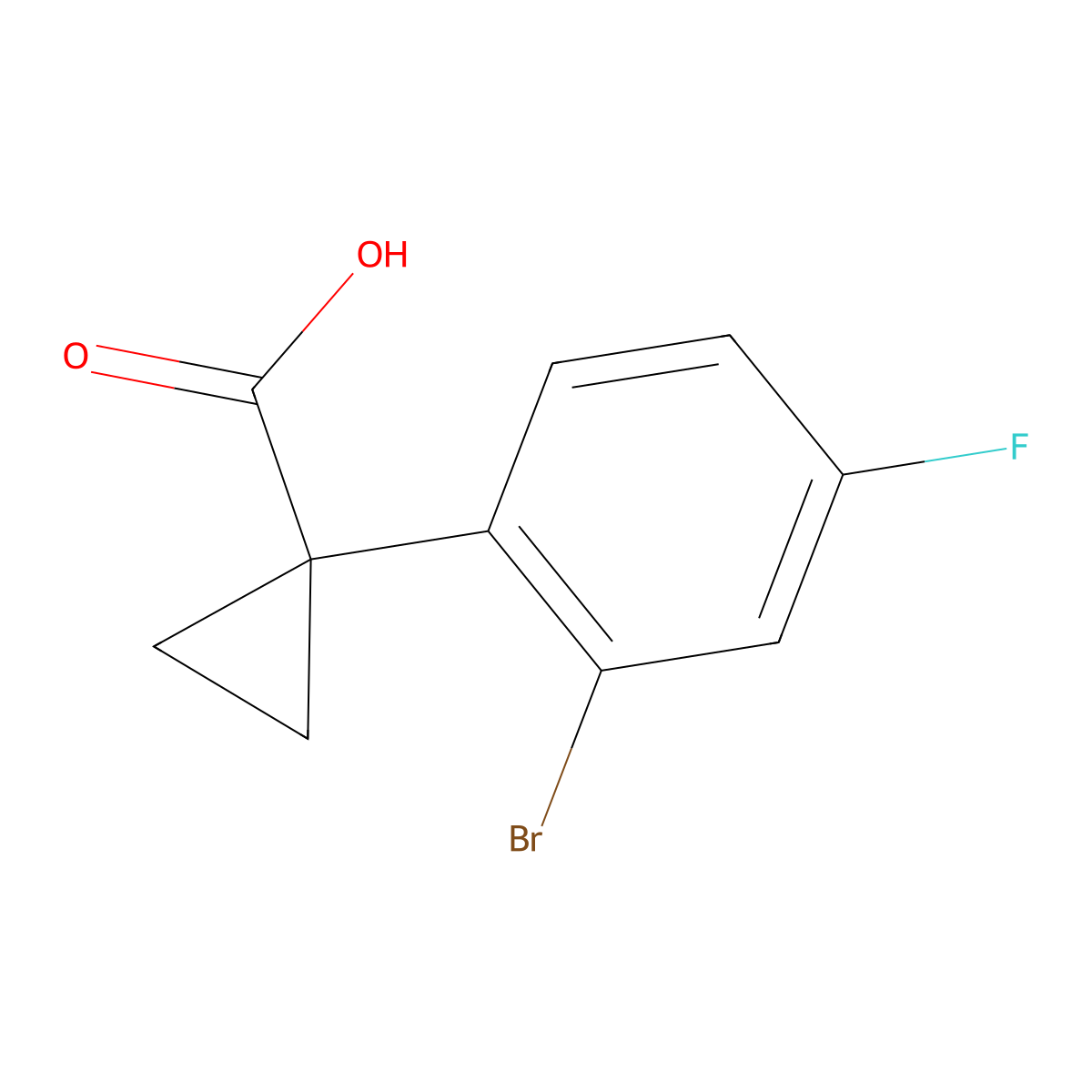 1-(2-Bromo-4-fluorophenyl)cyclopropane-1-carboxylic acid molecular structure, CAS 1314779-98-0