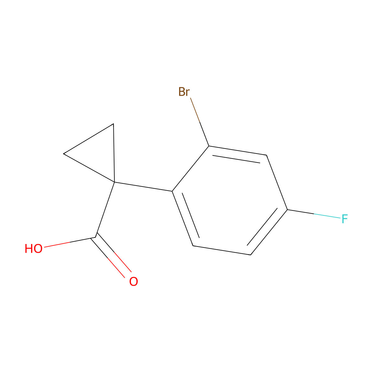 1-(2-Bromo-4-fluorophenyl)cyclopropane-1-carboxylic acid molecular structure, CAS 1314779-98-0