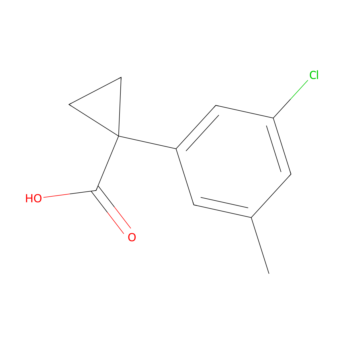 1-(3-Chloro-5-methylphenyl)cyclopropane-1-carboxylic acid molecular structure, CAS 1314780-63-6