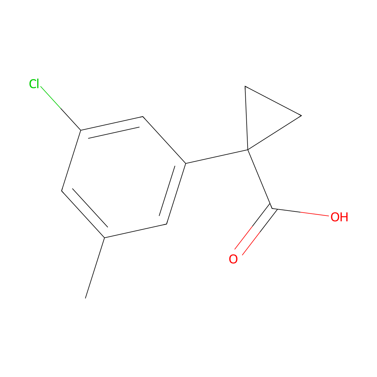 1-(3-Chloro-5-methylphenyl)cyclopropane-1-carboxylic acid molecular structure, CAS 1314780-63-6