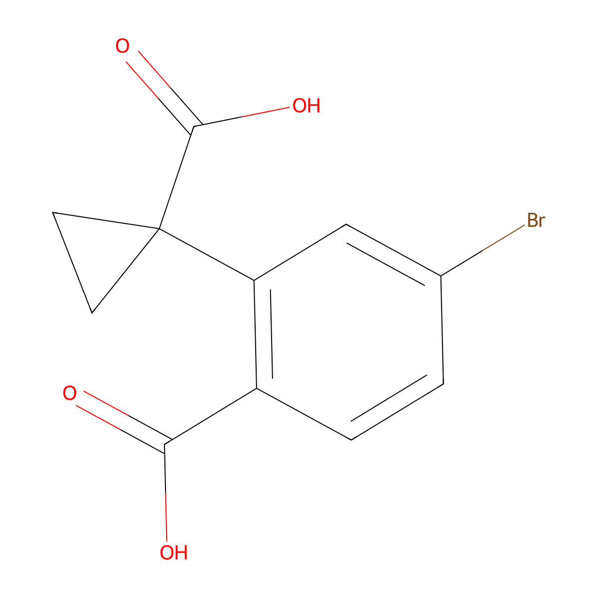 4-Bromo-2-(1-carboxycyclopropyl)benzoic acid molecular structure, CAS 1314780-82-9