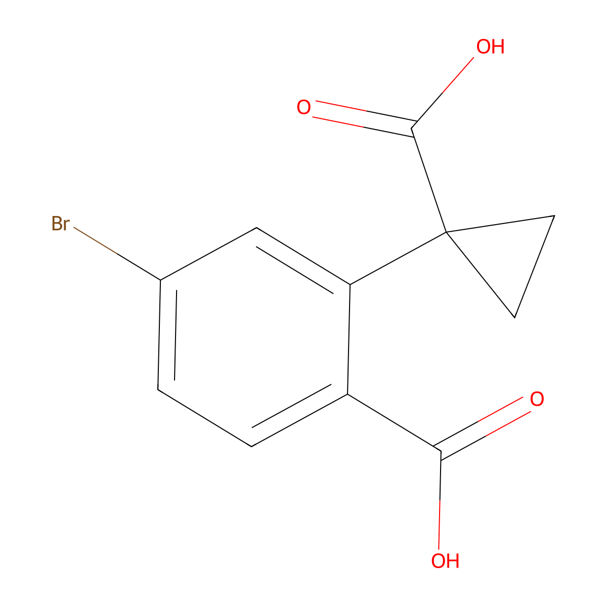 4-Bromo-2-(1-carboxycyclopropyl)benzoic acid molecular structure, CAS 1314780-82-9