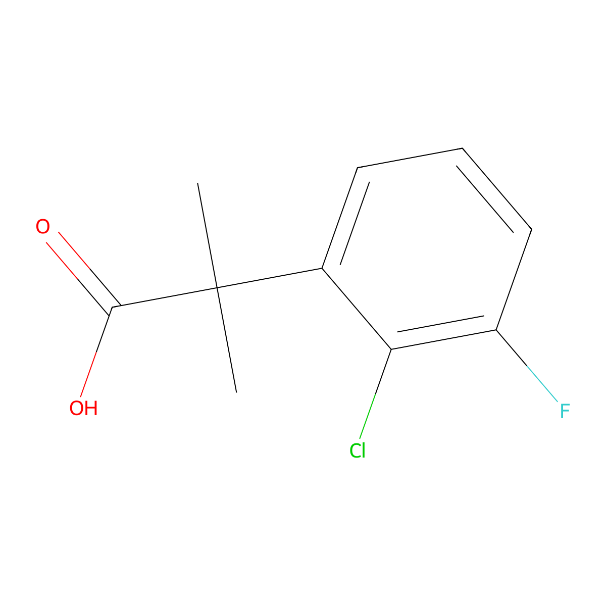 2-(2-Chloro-3-fluorophenyl)-2-methylpropanoic acid molecular structure, CAS 1314781-13-9