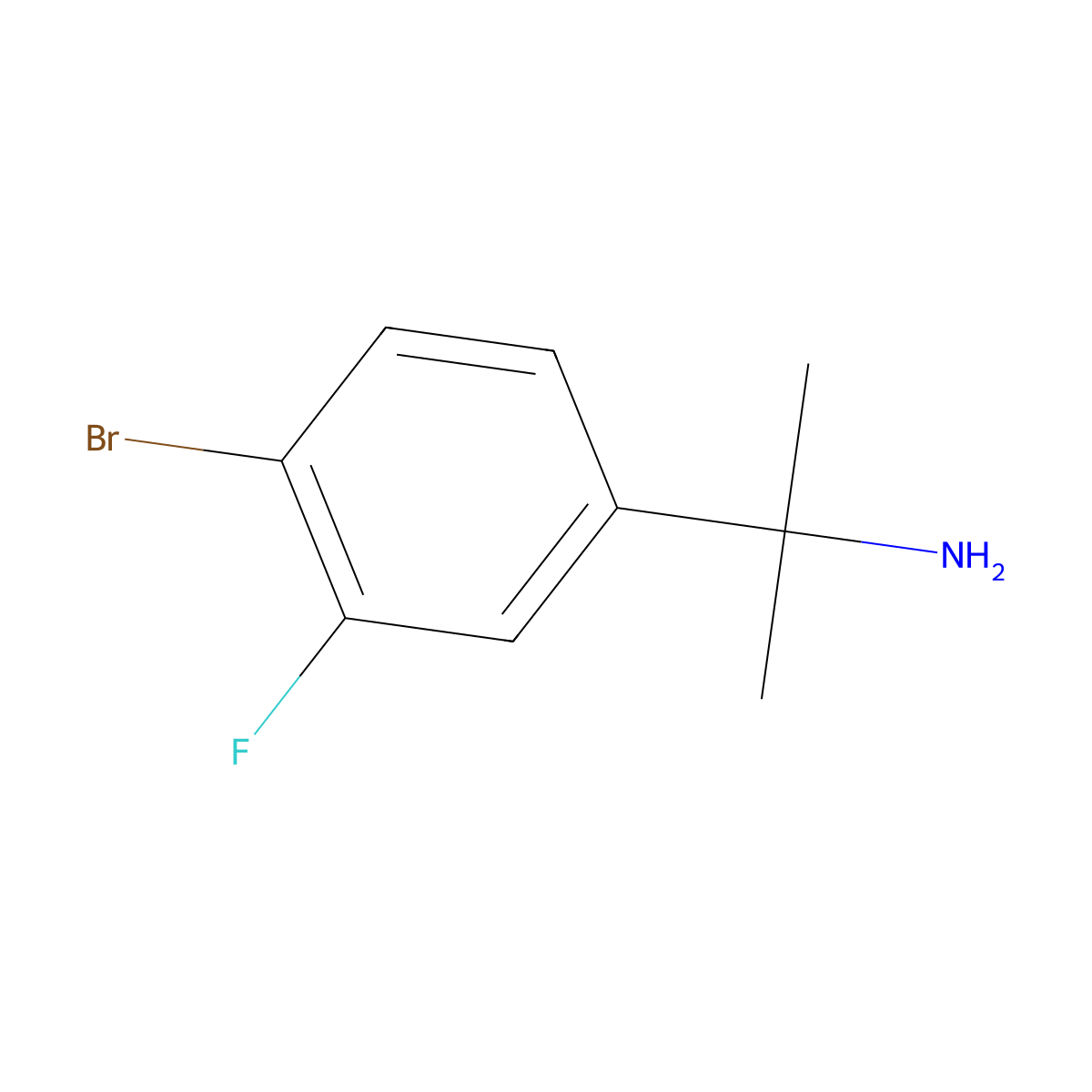 2-(4-Bromo-3-fluorophenyl)propan-2-amine molecular structure, CAS 1314781-26-4