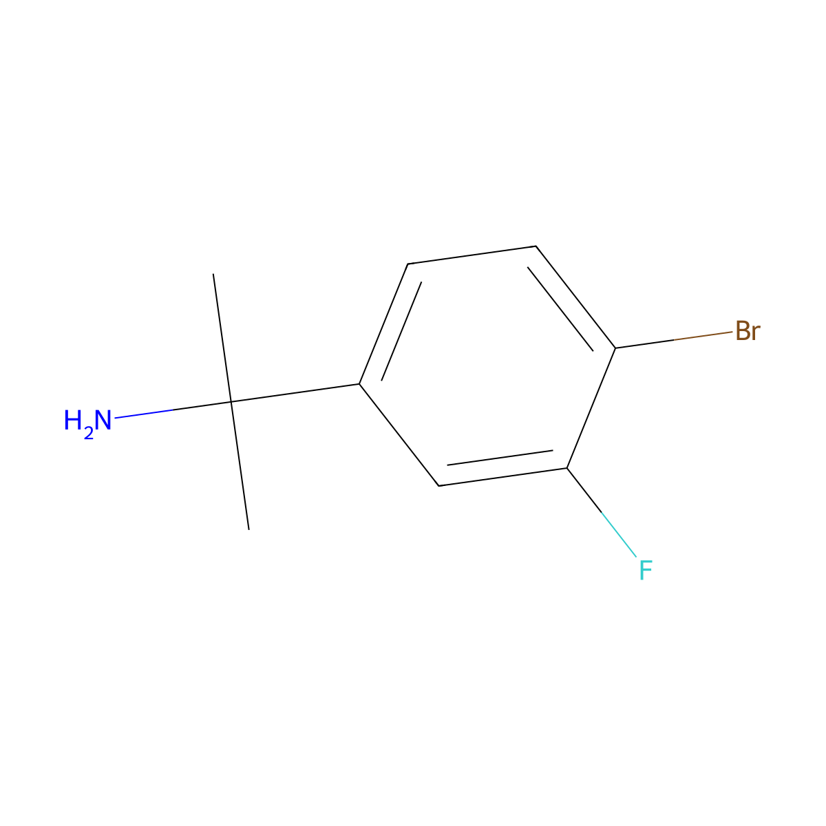 2-(4-Bromo-3-fluorophenyl)propan-2-amine molecular structure, CAS 1314781-26-4