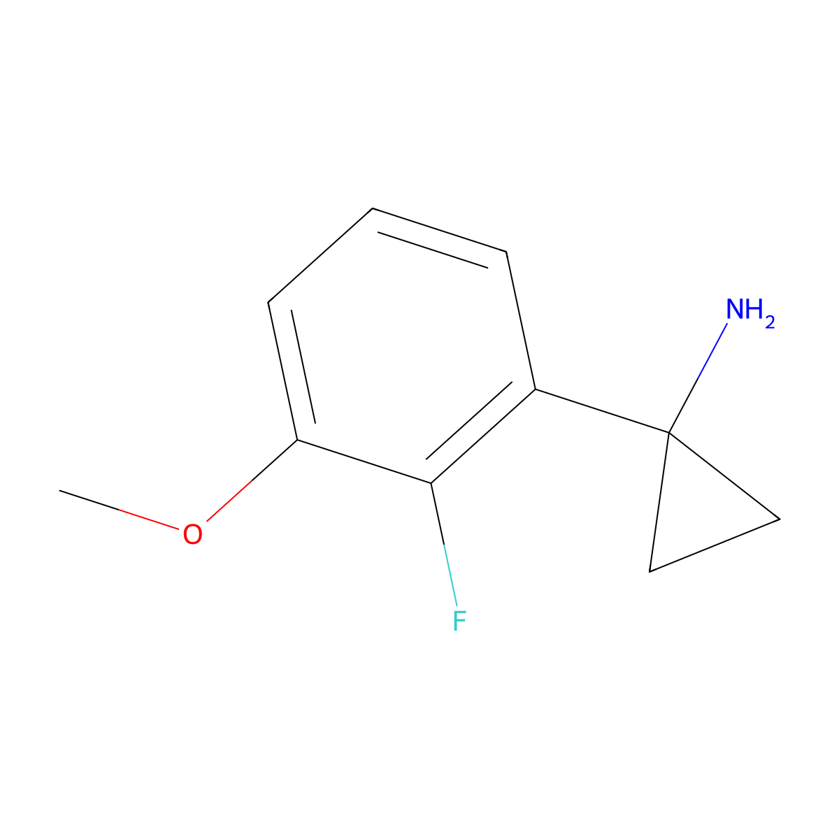 1-(2-Fluoro-3-methoxyphenyl)cyclopropan-1-amine molecular structure, CAS 1314781-68-4
