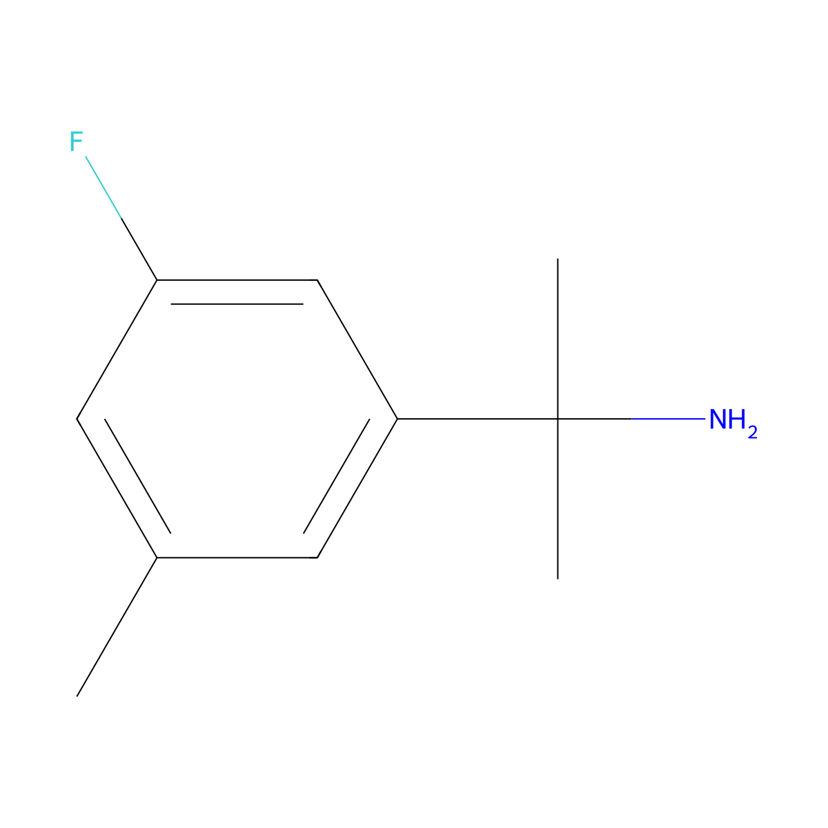 2-(3-Fluoro-5-methylphenyl)propan-2-amine molecular structure, CAS 1314781-75-3