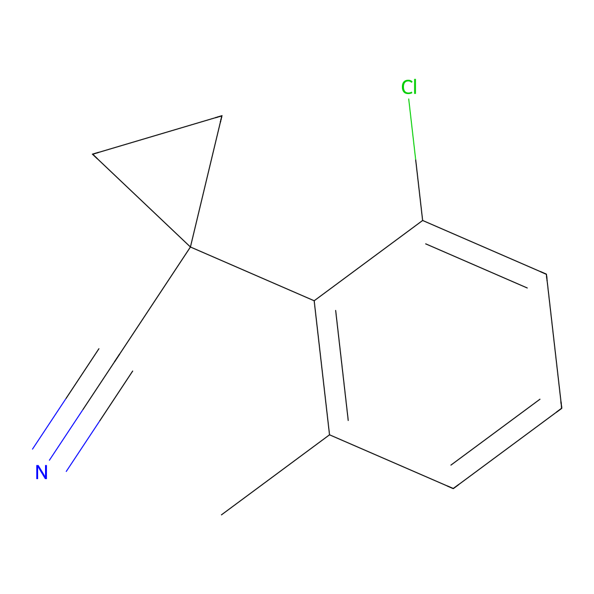 1-(2-Chloro-6-methylphenyl)cyclopropane-1-carbonitrile molecular structure, CAS 1314782-06-3