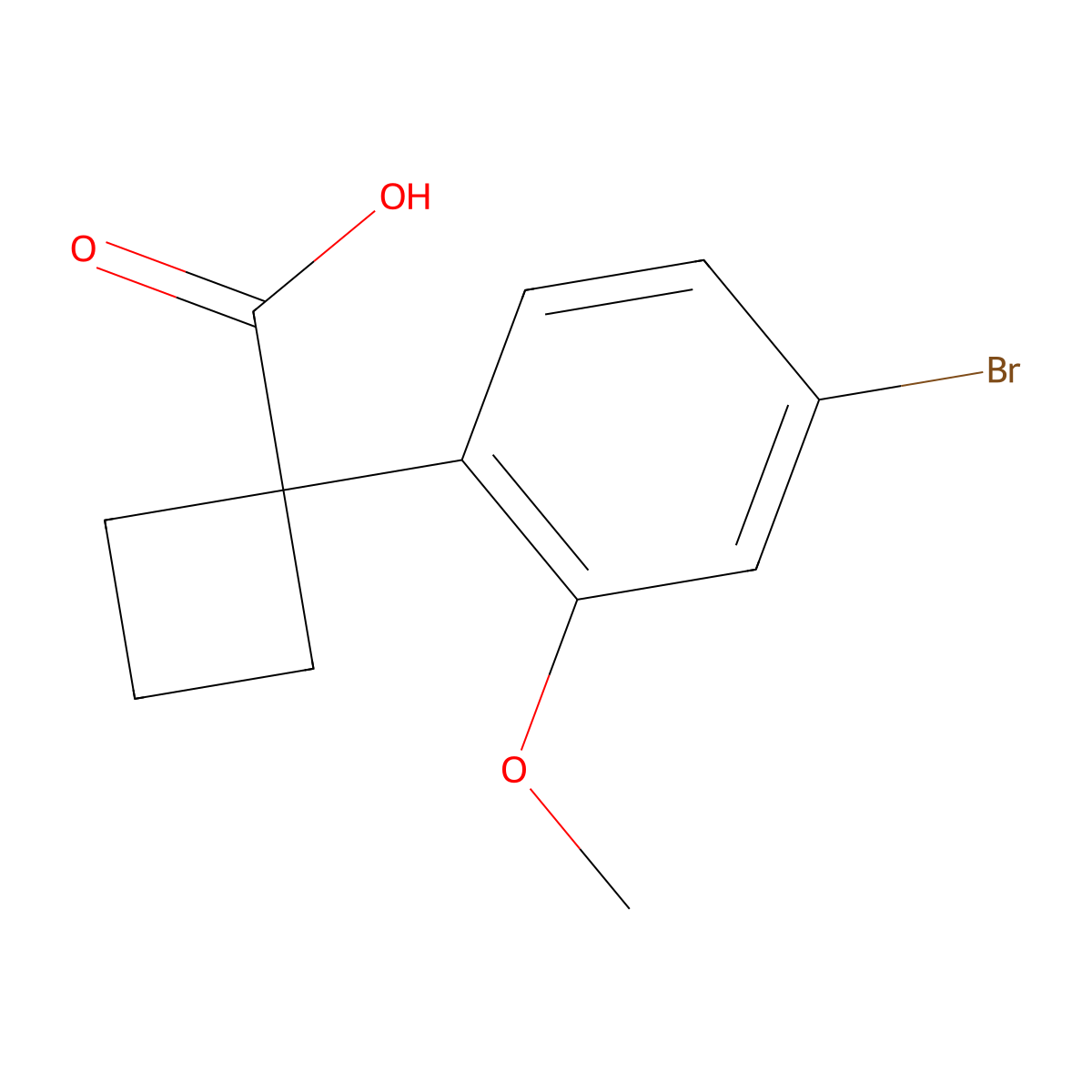 1-(4-Bromo-2-methoxyphenyl)cyclobutanecarboxylic acid molecular structure, CAS 1314782-76-7