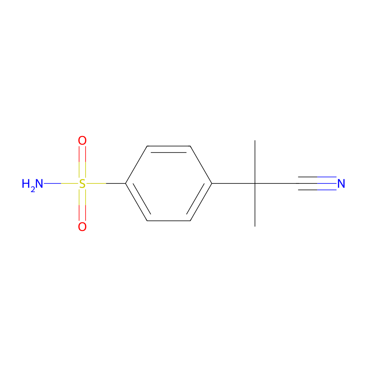 4-(1-Cyano-1-methylethyl)benzene-1-sulfonamide molecular structure, CAS 1314782-96-1