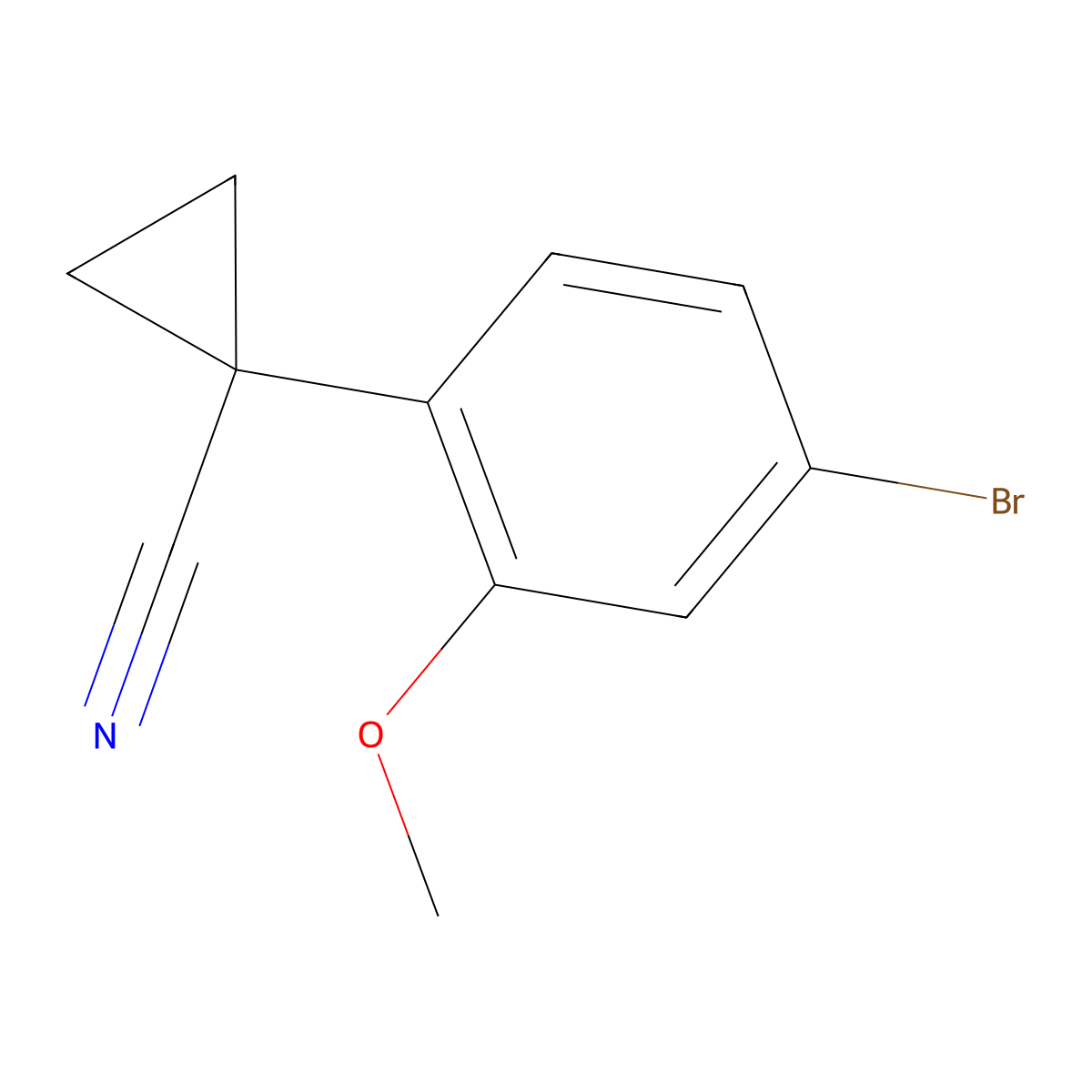 1-(4-Bromo-2-methoxyphenyl)cyclopropane-1-carbonitrile molecular structure, CAS 1314783-14-6