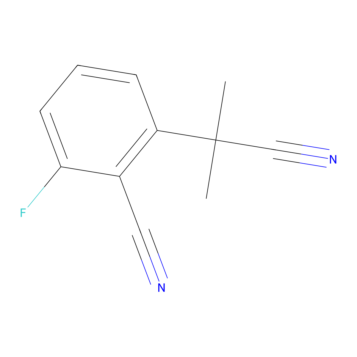 2-(1-Cyano-1-methylethyl)-6-fluorobenzonitrile molecular structure, CAS 1314783-56-6