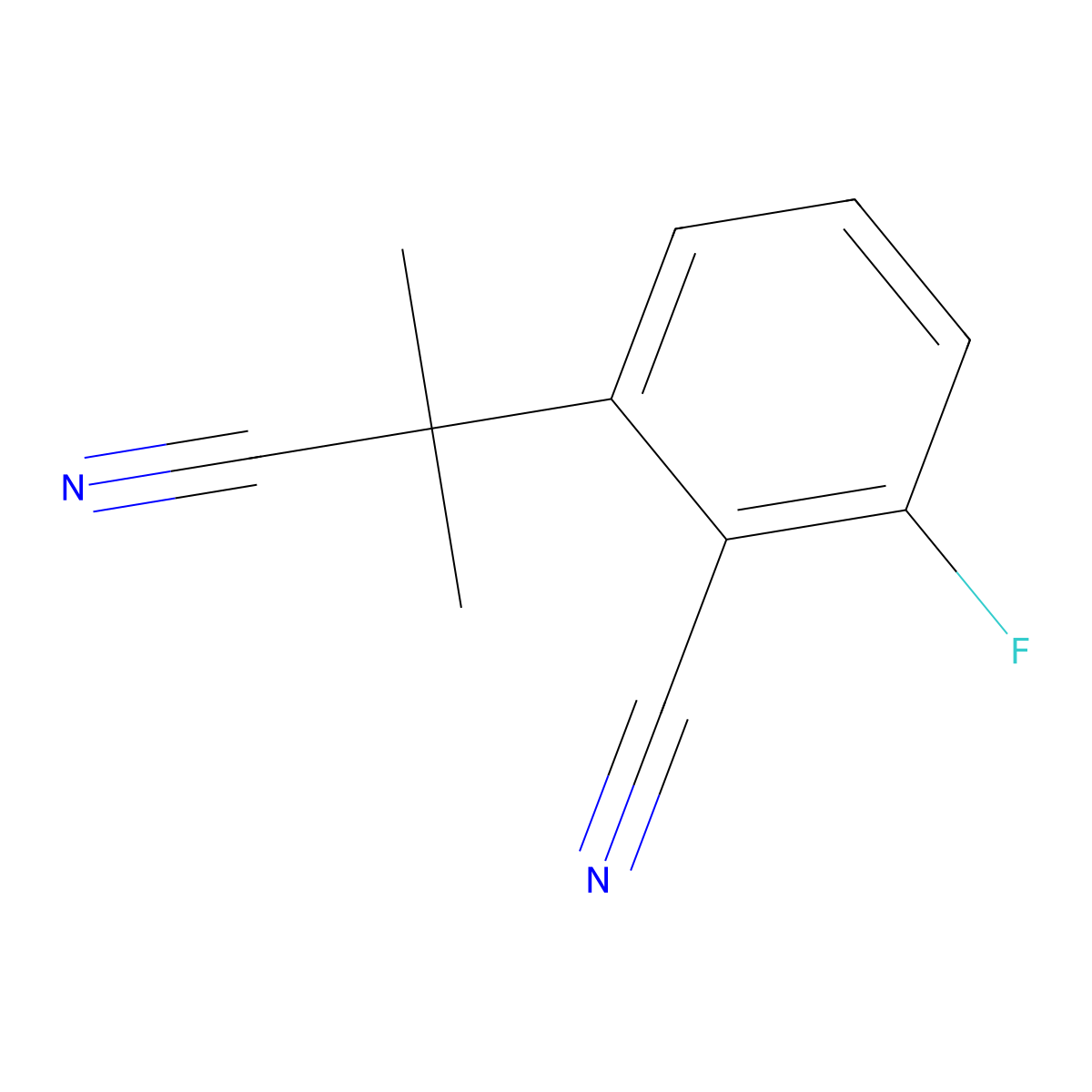 2-(1-Cyano-1-methylethyl)-6-fluorobenzonitrile molecular structure, CAS 1314783-56-6