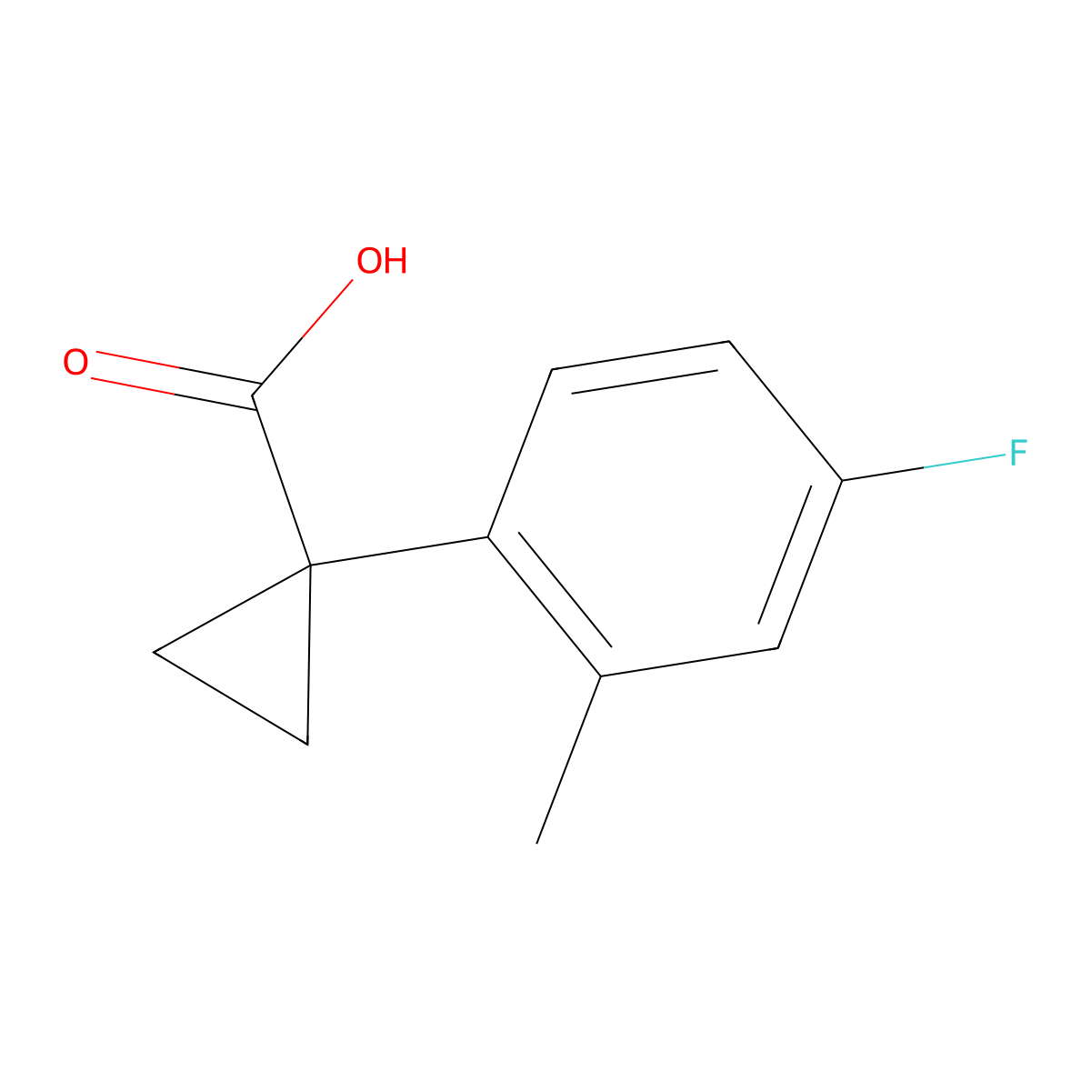 1-(4-Fluoro-2-methylphenyl)cyclopropane-1-carboxylic acid molecular structure, CAS 1314784-27-4