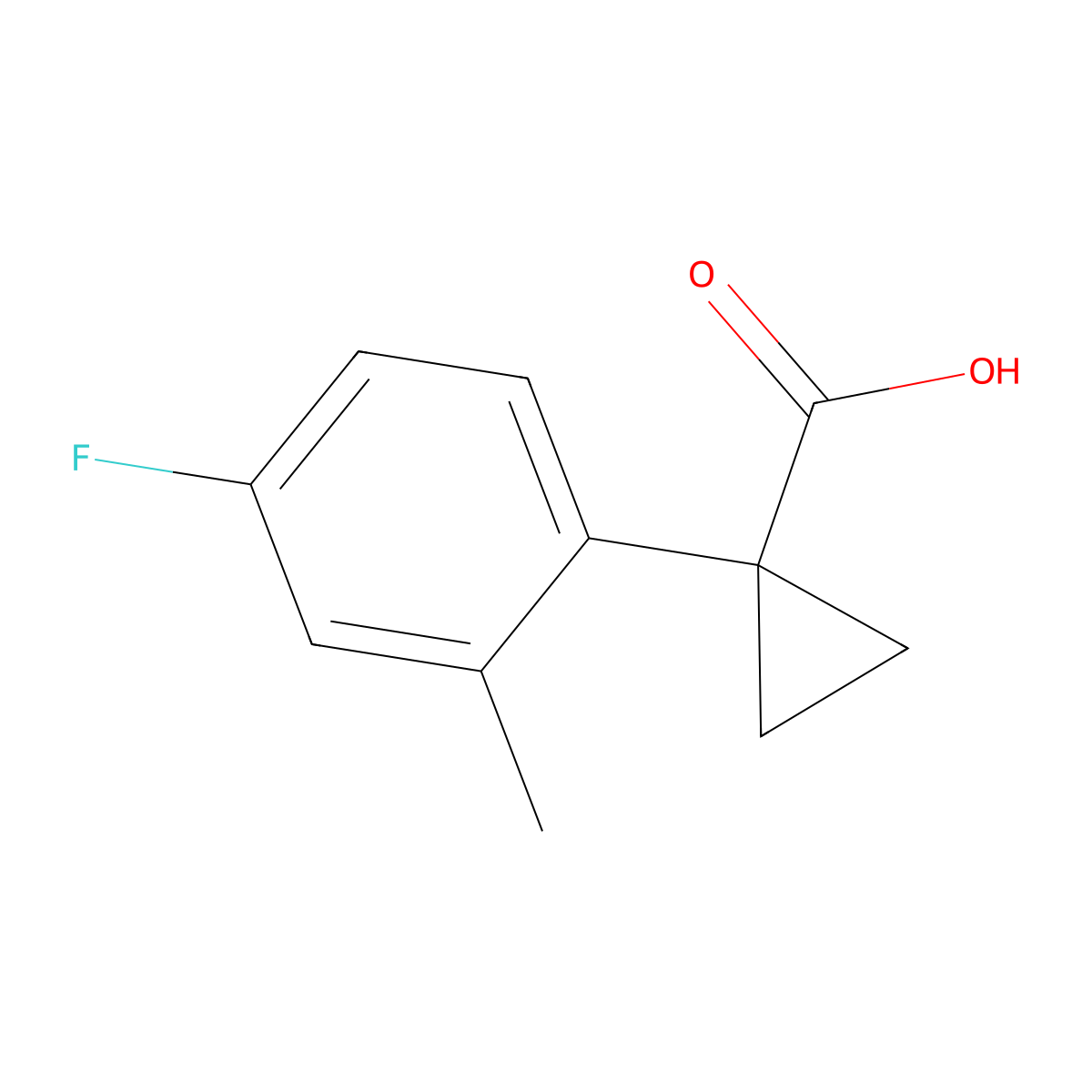 1-(4-Fluoro-2-methylphenyl)cyclopropane-1-carboxylic acid molecular structure, CAS 1314784-27-4