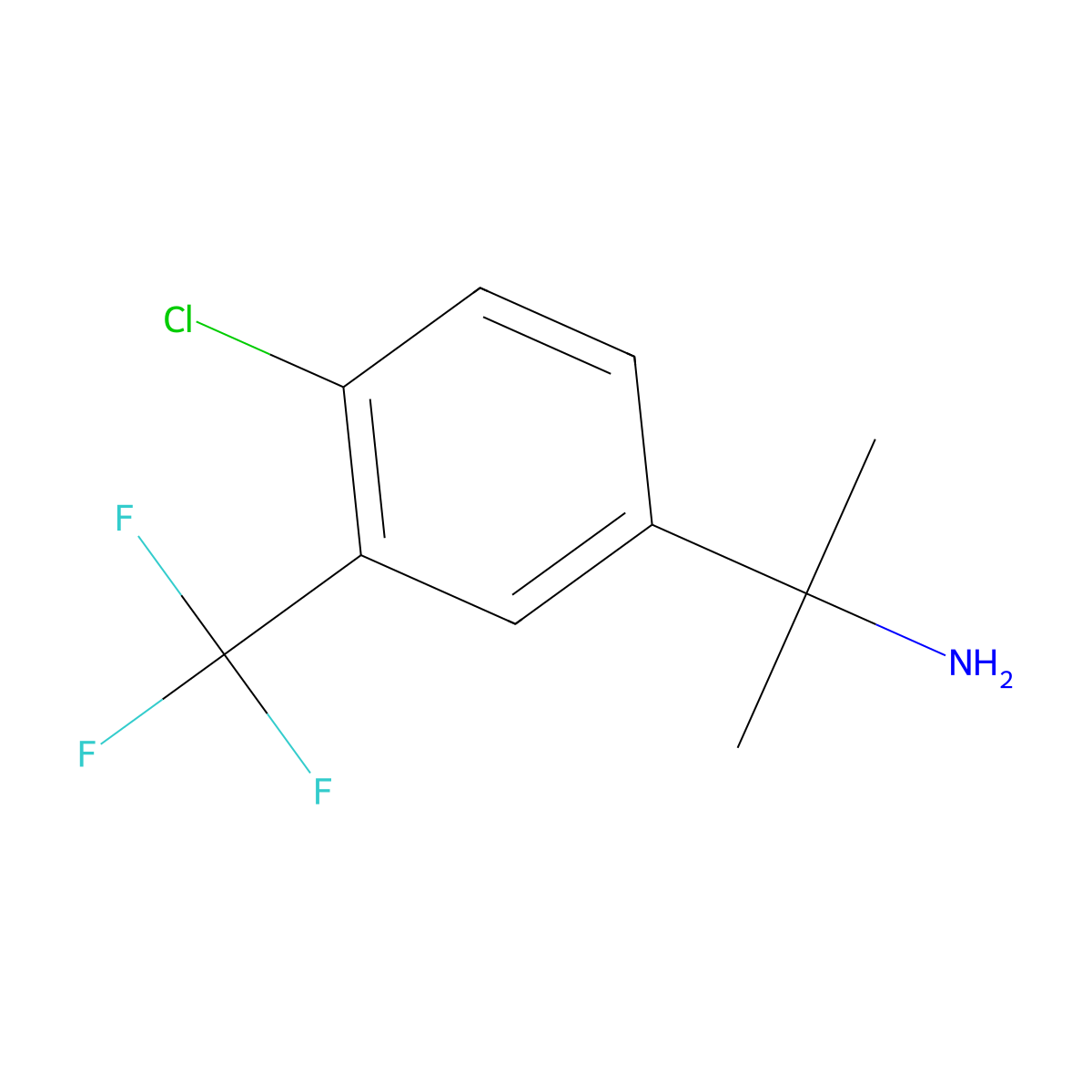 2-[4-Chloro-3-(trifluoromethyl)phenyl]propan-2-amine molecular structure, CAS 1314785-60-8