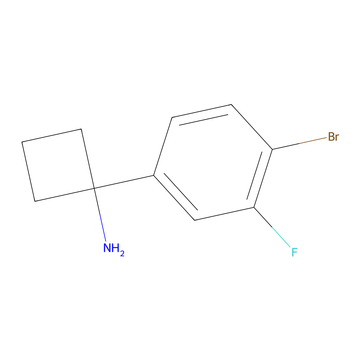 1-(4-Bromo-3-fluorophenyl)cyclobutanamine molecular structure, CAS 1314785-90-4