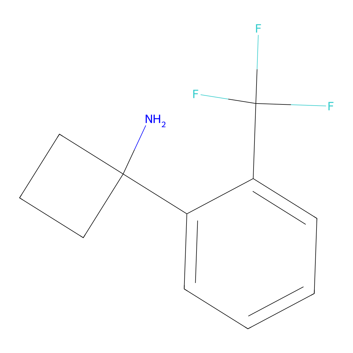 1-[2-(Trifluoromethyl)phenyl]cyclobutanamine molecular structure, CAS 1314785-94-8