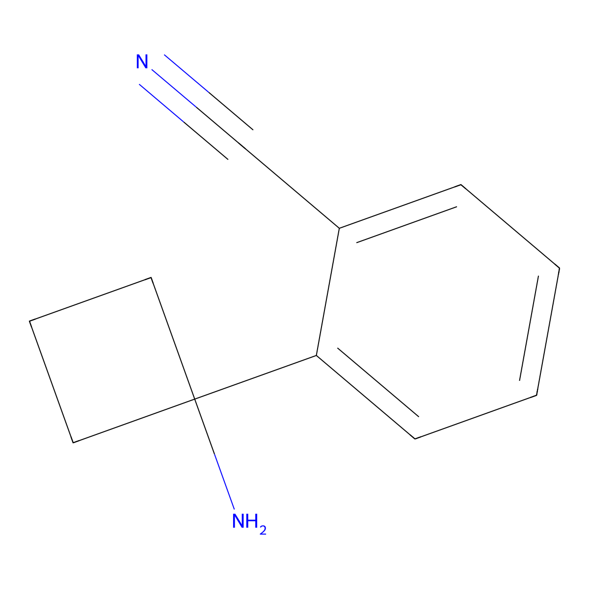 2-(1-Aminocyclobutyl)benzonitrile molecular structure, CAS 1314786-36-1
