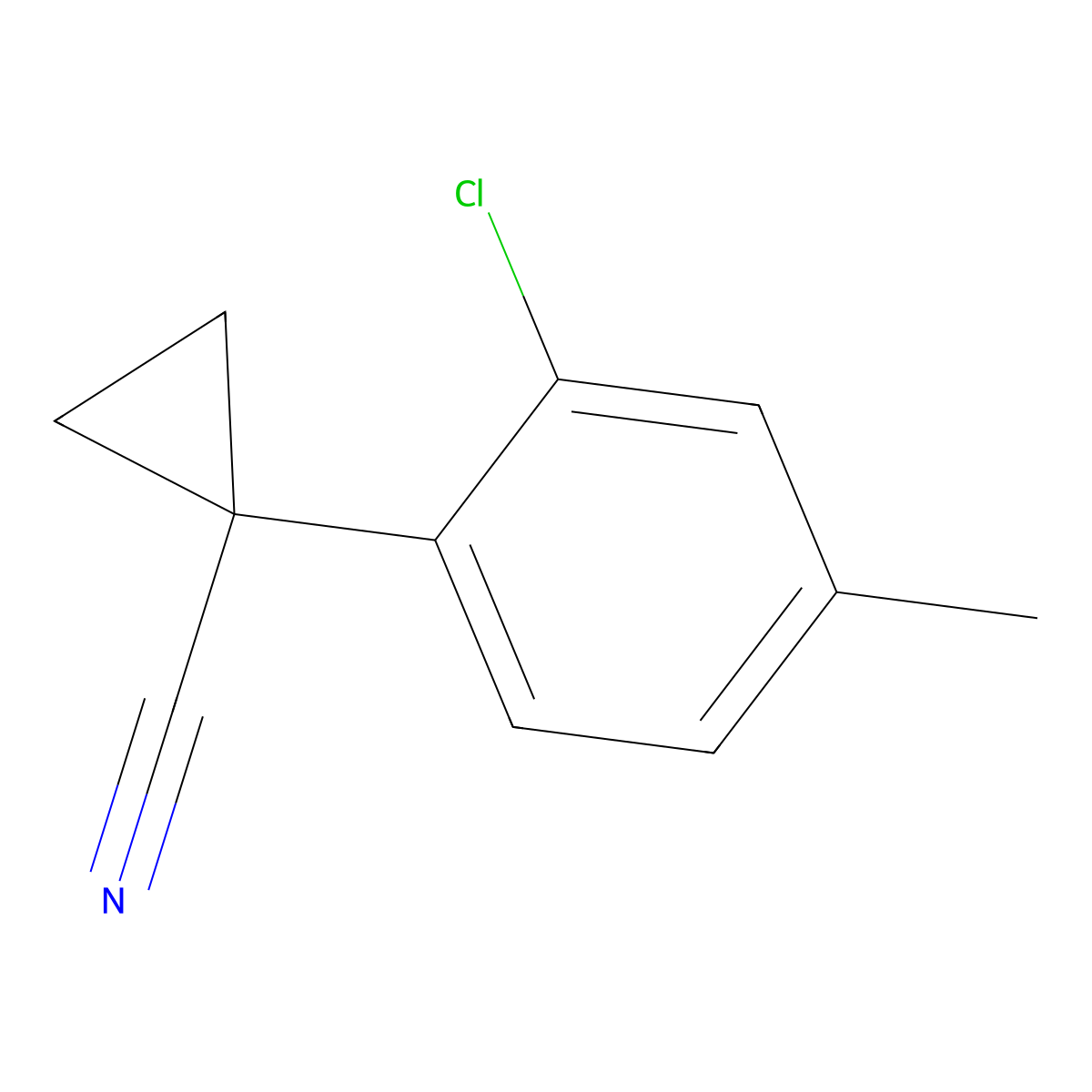 1-(2-Chloro-4-methylphenyl)cyclopropane-1-carbonitrile molecular structure, CAS 1314786-50-9