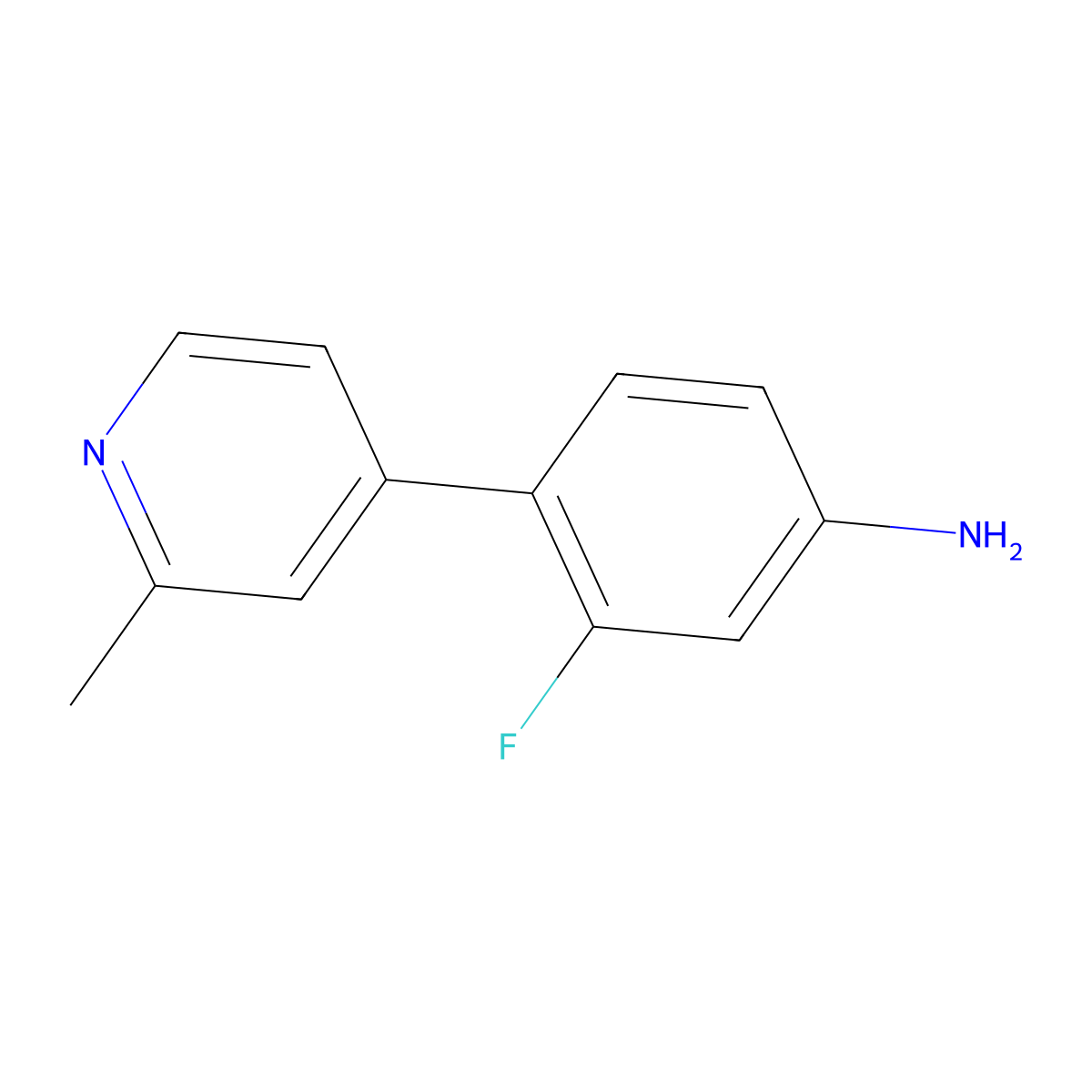 3-Fluoro-4-(2-methylpyridin-4-yl)aniline molecular structure, CAS 1314787-88-6