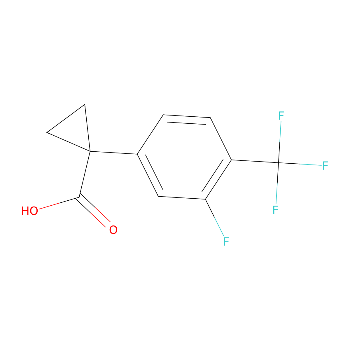 1-[3-Fluoro-4-(trifluoromethyl)phenyl]cyclopropane-1-carboxylicacid molecular structure, CAS 1314788-03-8