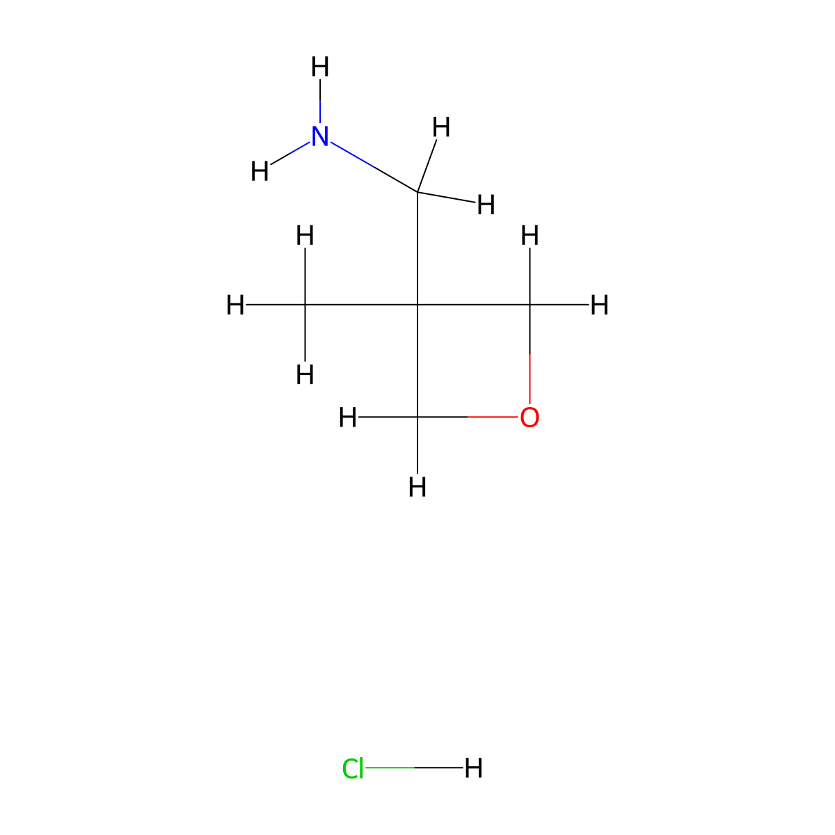 (3-Methyloxetan-3-yl)methanamine hydrochloride molecular structure, CAS 1314788-89-0