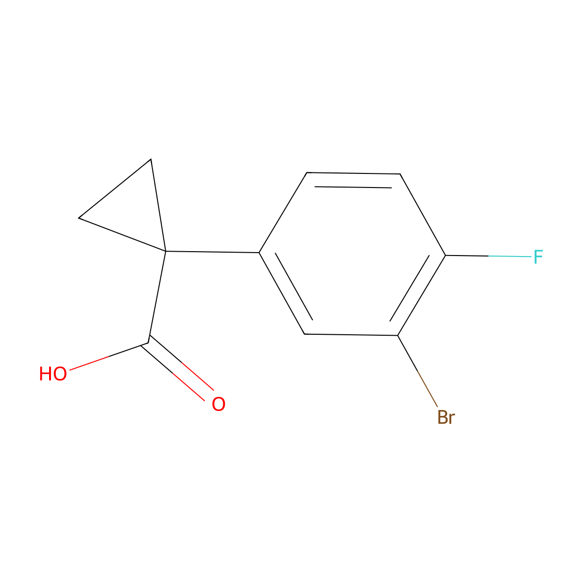 1-(3-Bromo-4-fluorophenyl)cyclopropane-1-carboxylic acid molecular structure, CAS 1314789-80-4